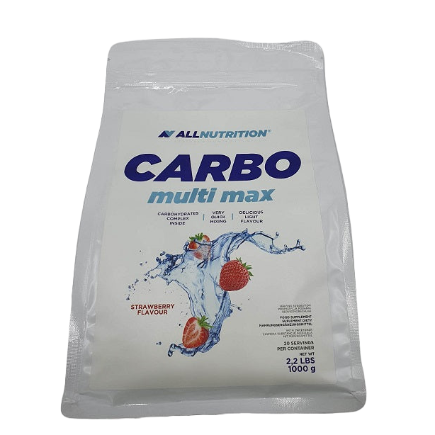 Allnutrition Carbo Multi Max - Premium Carbohydrate Powder for Athletes, Strawberry Flavor, 1000g - Ideal for Workout Recovery & Energy Boost
