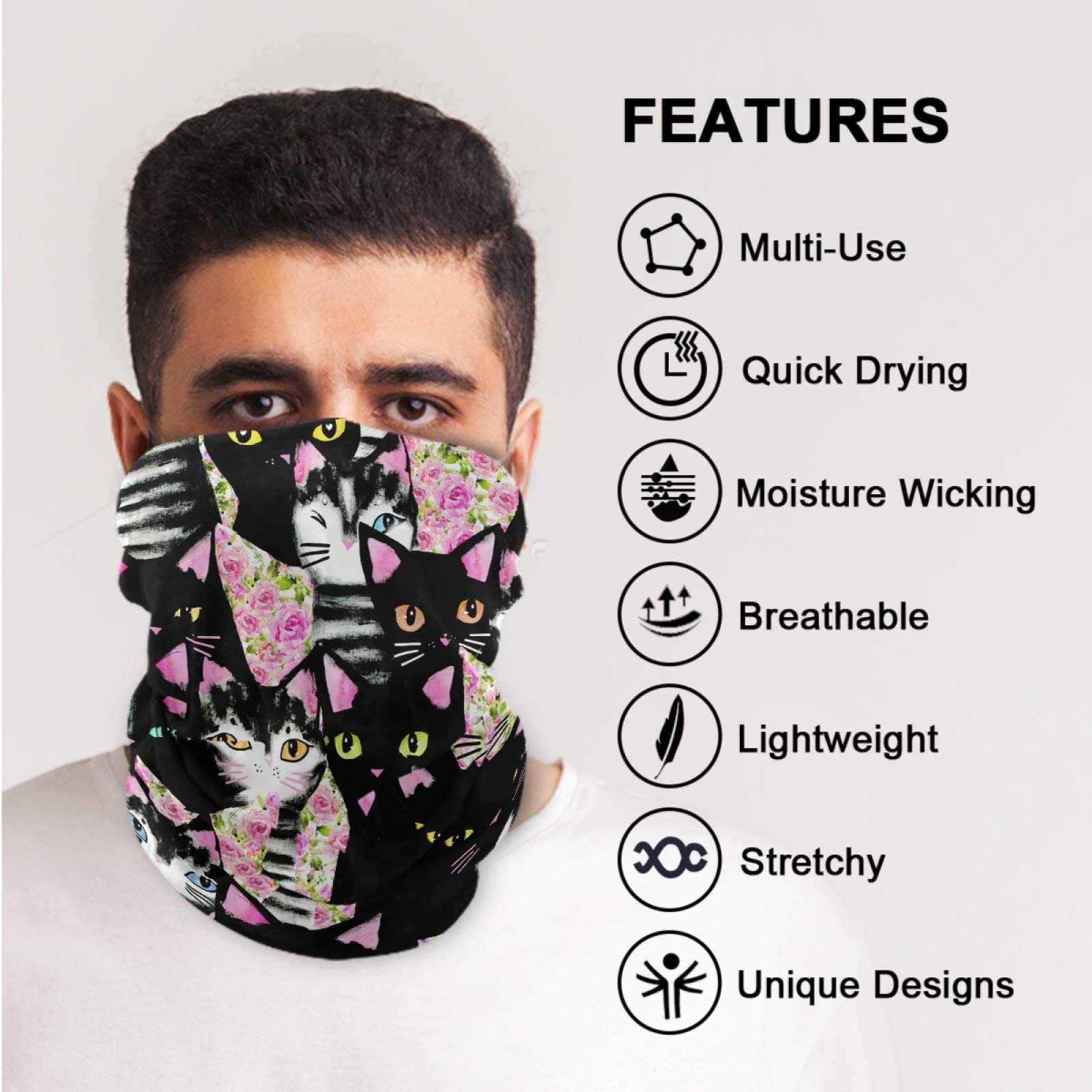 Visesunny Multifunctional Balaclava - UV Sun Protection Face Mask, Windproof Scarf & Headband for Cycling, Skiing, Hiking & Outdoor Sports - Cold Weather Gear for Men & Women