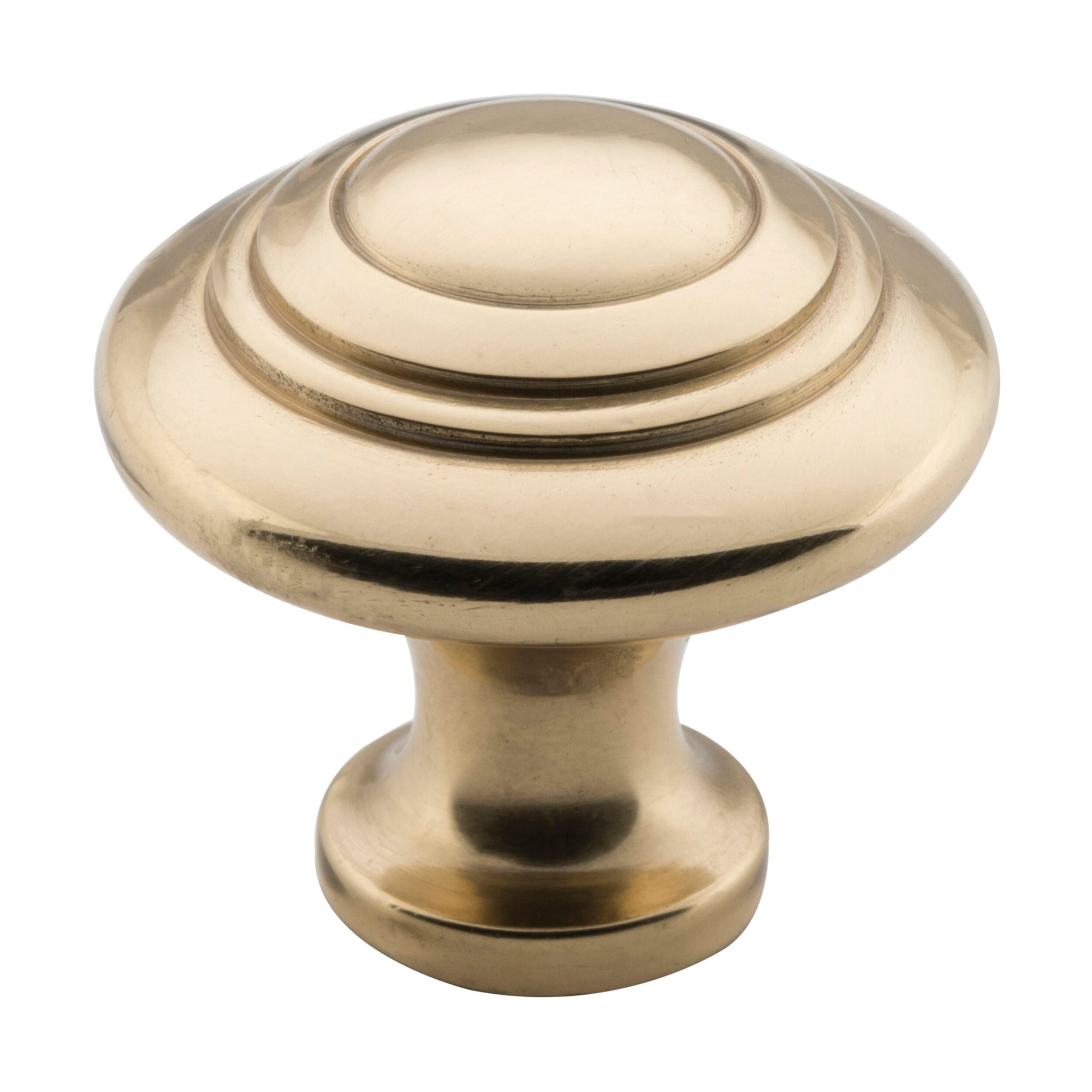3677 Domed Cabinet Knob - Polished Brass - 32mm Diameter x 29mm Projection - Vintage Style Hardware for Kitchen Cabinets, Dressers & Furniture Drawers
