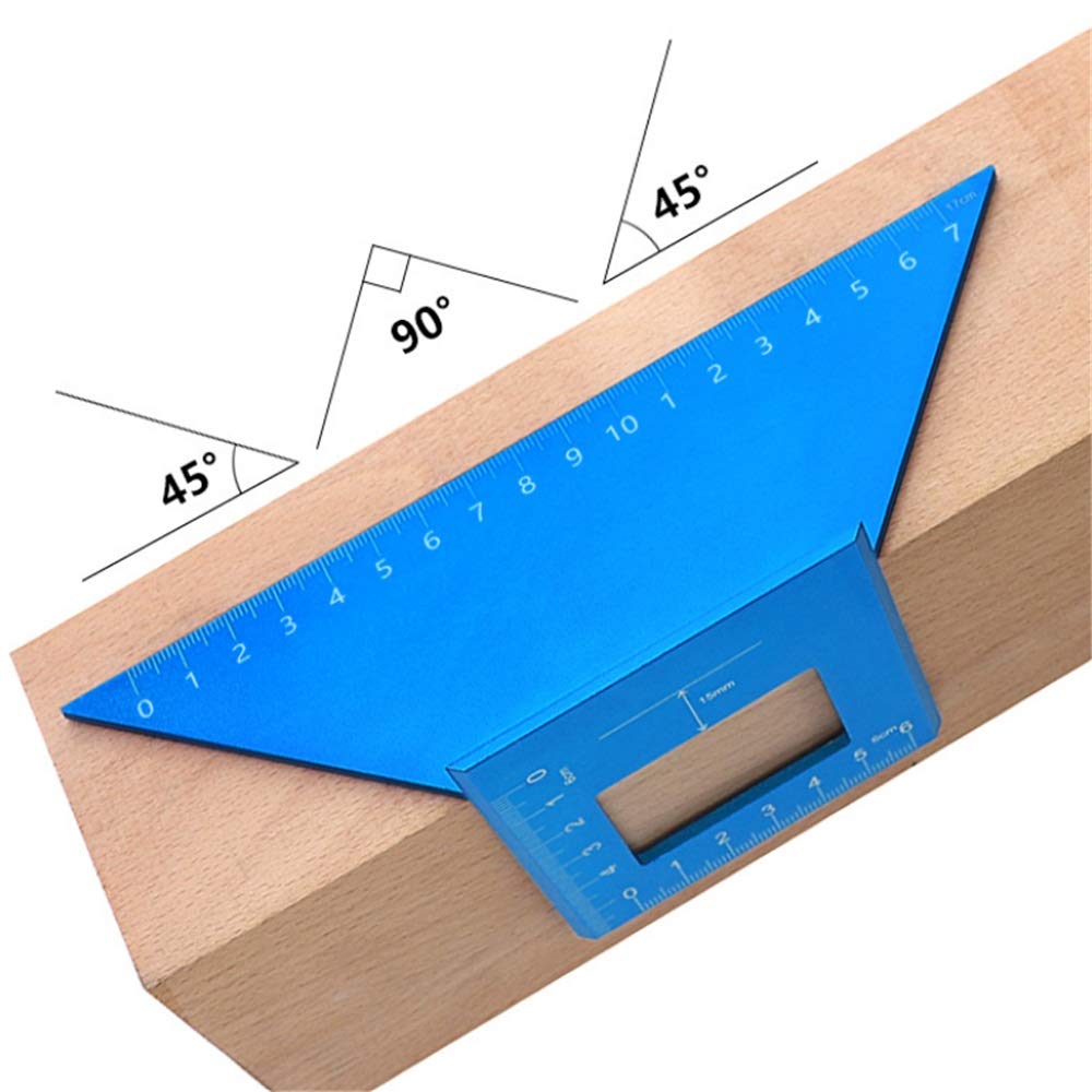 JTRHD Aluminum Measuring & Marking Tool - 45 Degree Angle Guide, Right Angle Ruler for Carpenters, Engineers & Craftsmen - Perfect for Woodworking, Metalworking & DIY Projects