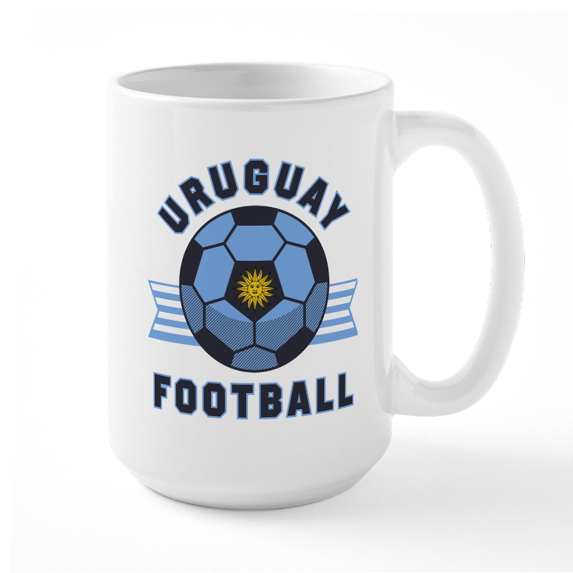 Uruguay Football Team 15 oz (444 ml) Ceramic Coffee Mug - Perfect for Soccer Fans, Game Day Drinks & Office Use