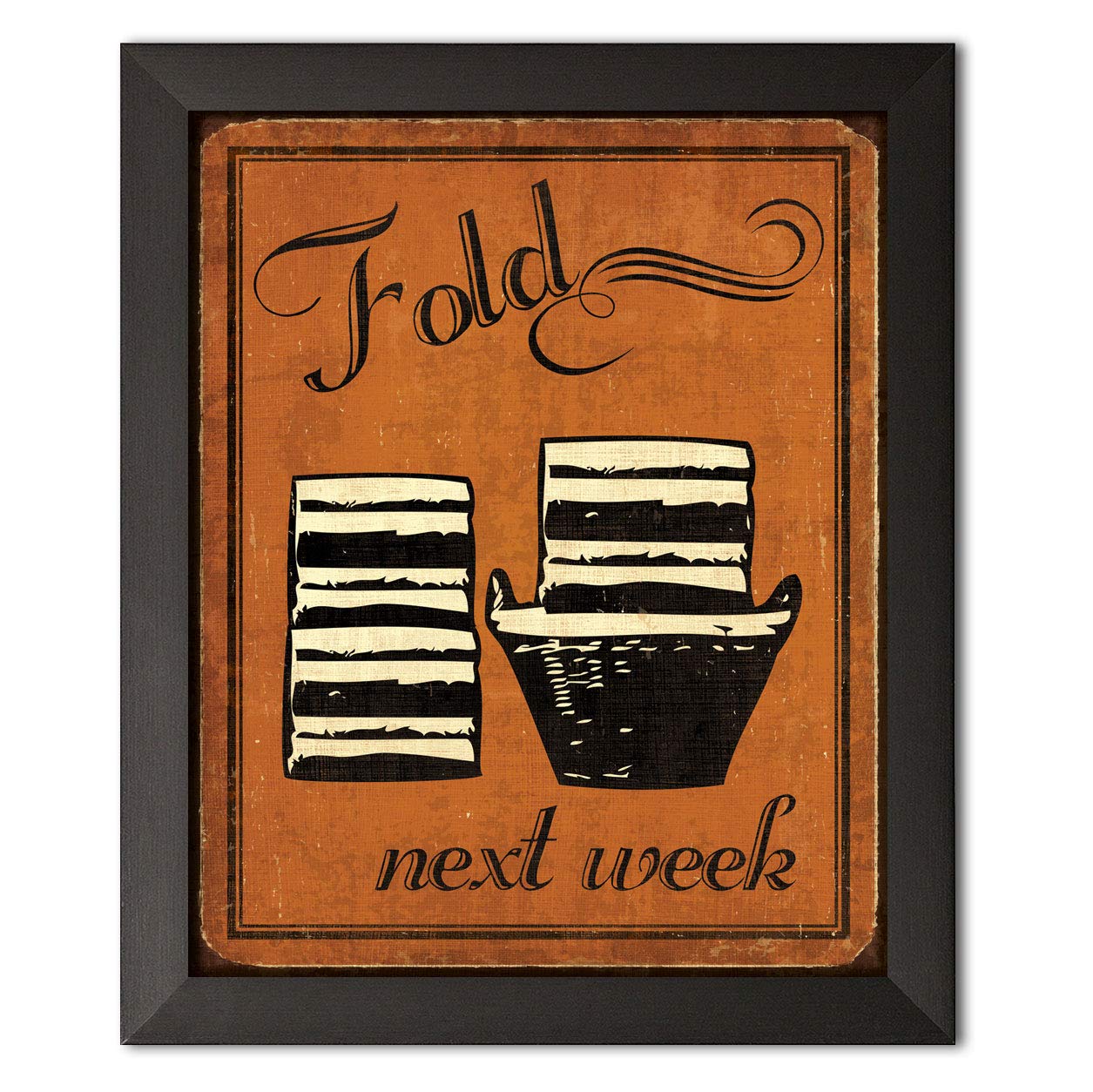 Funny Laundry Room Sign - 8x10 Framed Dry Wash Chore Art - Sophisticated & Cute Home Decor for Laundry Room, Bathroom or Kitchen - Retro Classic Modern Design