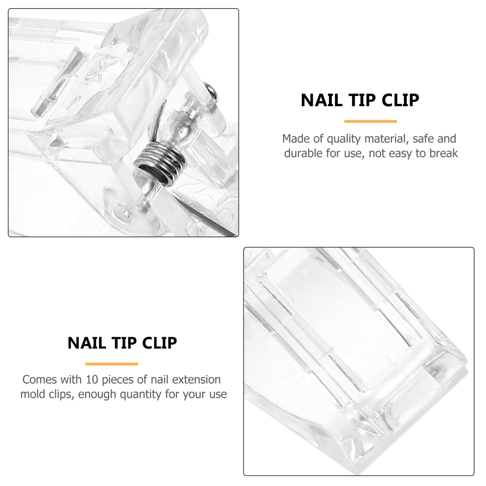 20 Pcs Nail Extension Clips - Crystal Clear Plastic Nail Tip Clamps for Quick Building & Lengthening | Professional Manicure Tools for Salon & Home Use | DIY Nail Art Accessories