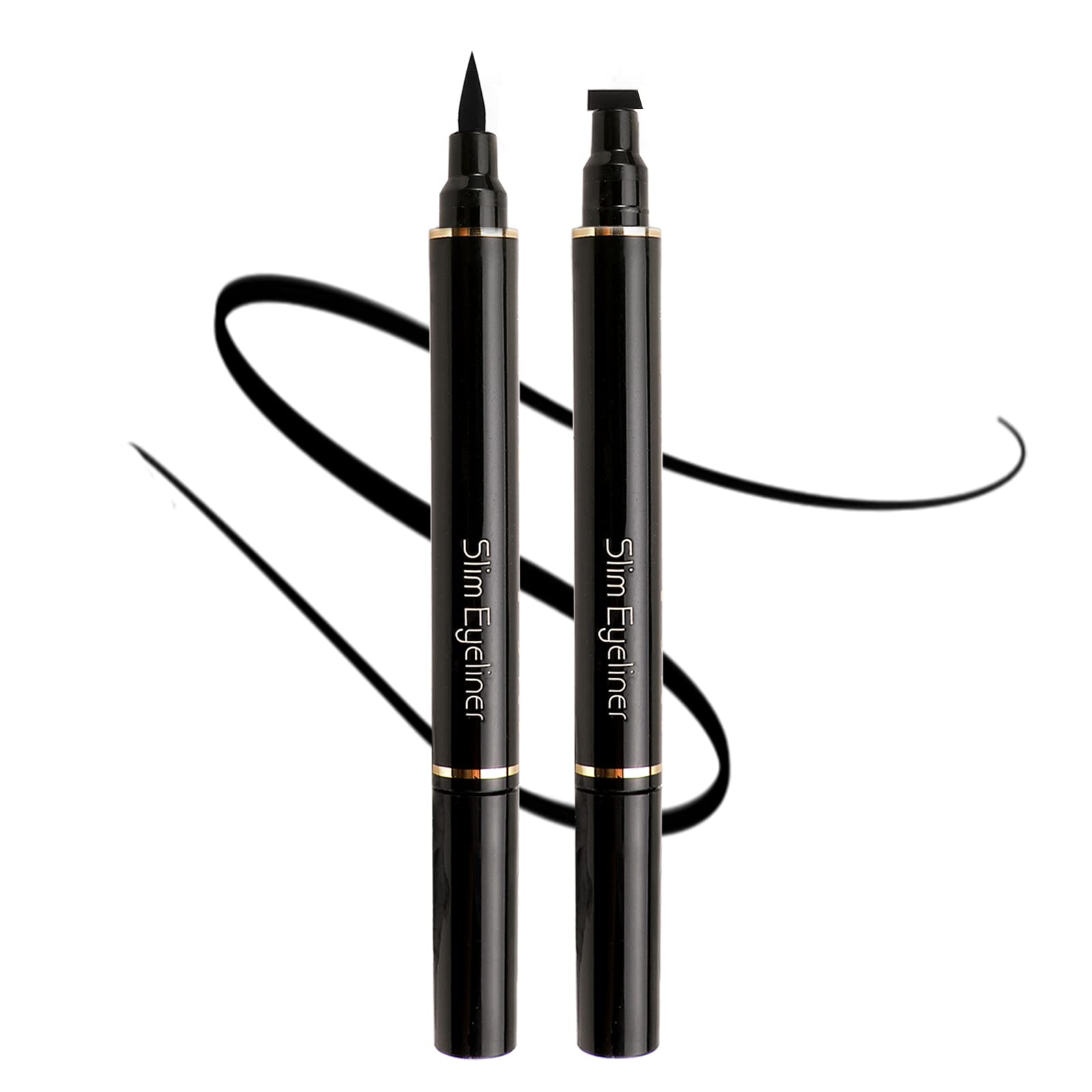 Boobeen 2Pcs Black Eyeliner Stamp - Waterproof Liquid Winged Eyeliner Stamp for Perfect Cat Eye, Wing Liner Stamp for All Eye Shapes | Easy Eye Makeup for Parties, Date Nights & Special Occasions