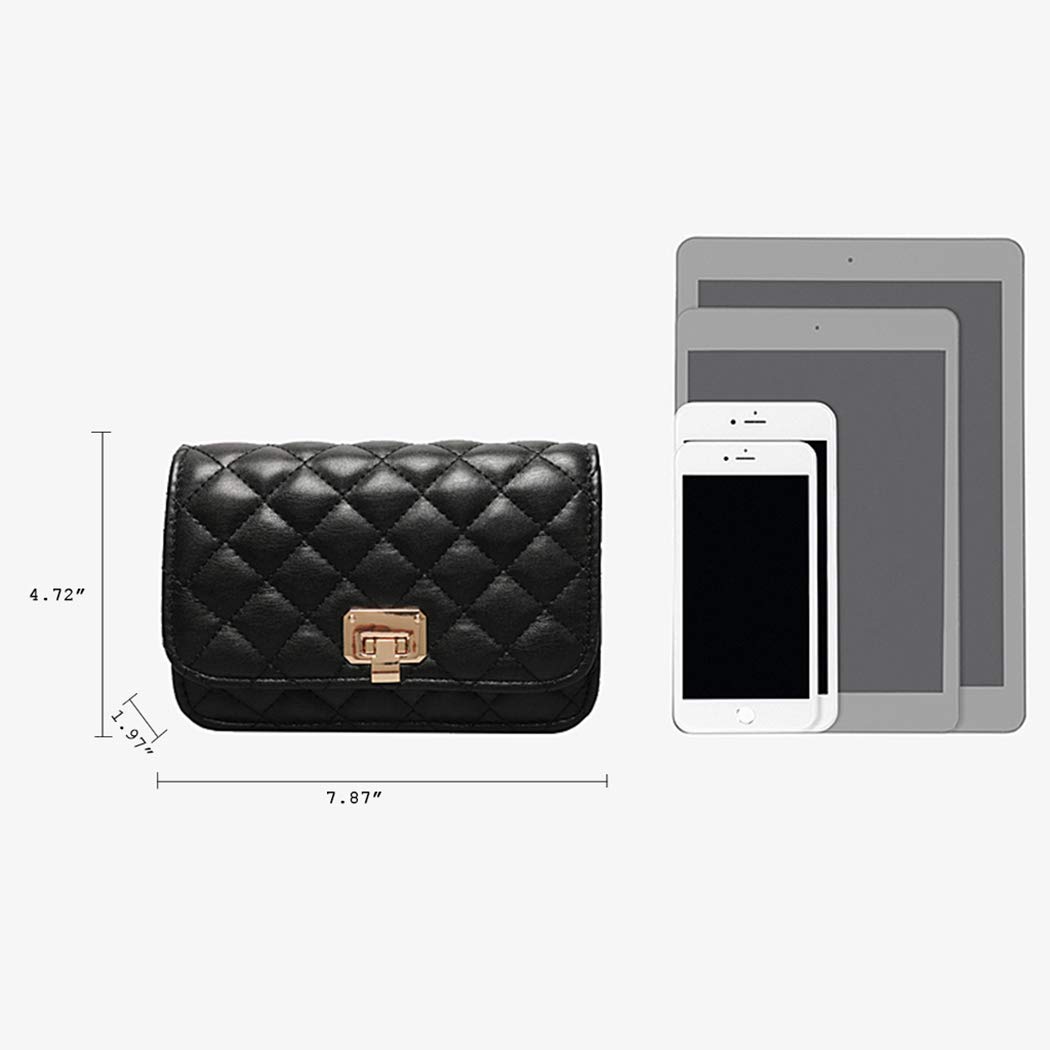 HAKSIM Women's Leather Shoulder Bag - Fashion Quilted Designer Crossbody Purse with Chain Strap | Perfect for Work, Travel & Evening Events