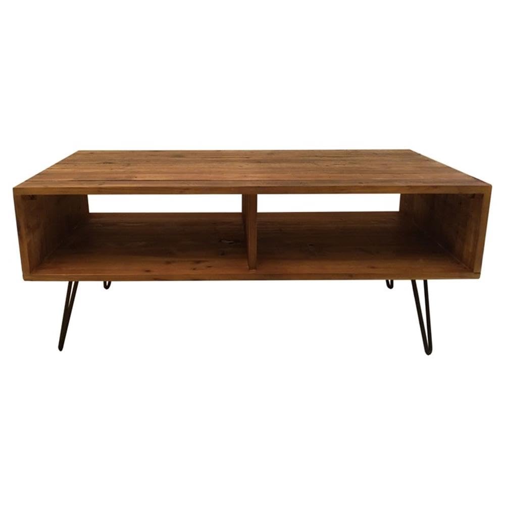 Pemberly Row Natural Wood Coffee Table - Rustic Modern Living Room Furniture for Small Spaces, Home Decor & Entertaining
