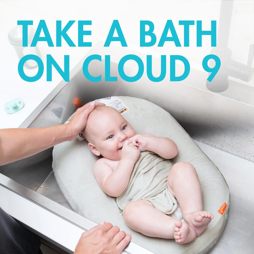 Boon Puff+ Inflatable Baby Bathtub with Wings - Portable Infant Bath Seat for Newborns to Toddlers - Perfect for Home, Travel & Outdoor Use