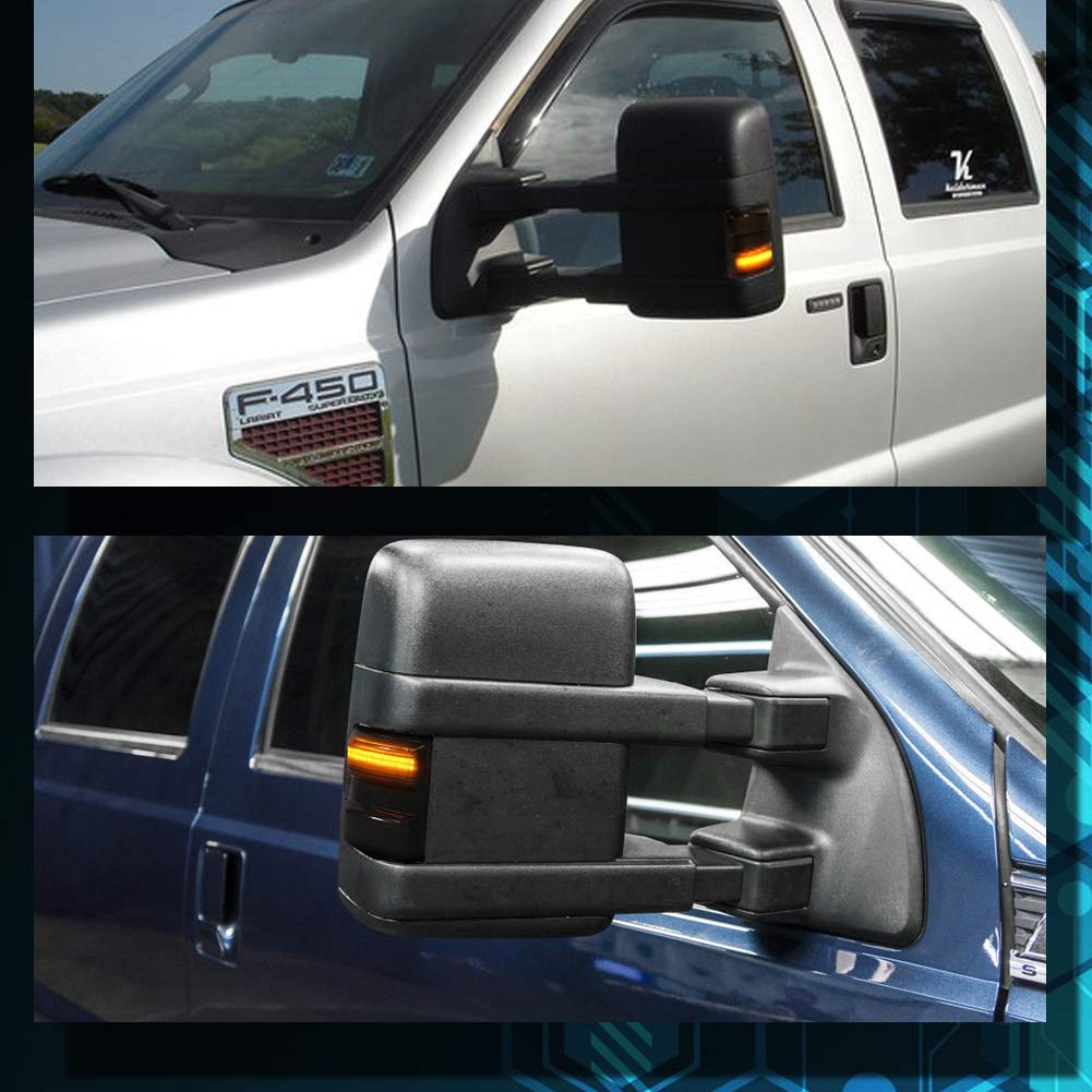 2008-2016 Ford F250 F350 F450 Super Duty LED Mirror Marker Light - Amber Turn Signal with Smoked Lens | Durable Replacement for Side Mirror Lights | Perfect for Off-Roading, Night Driving & Enhanced Visibility