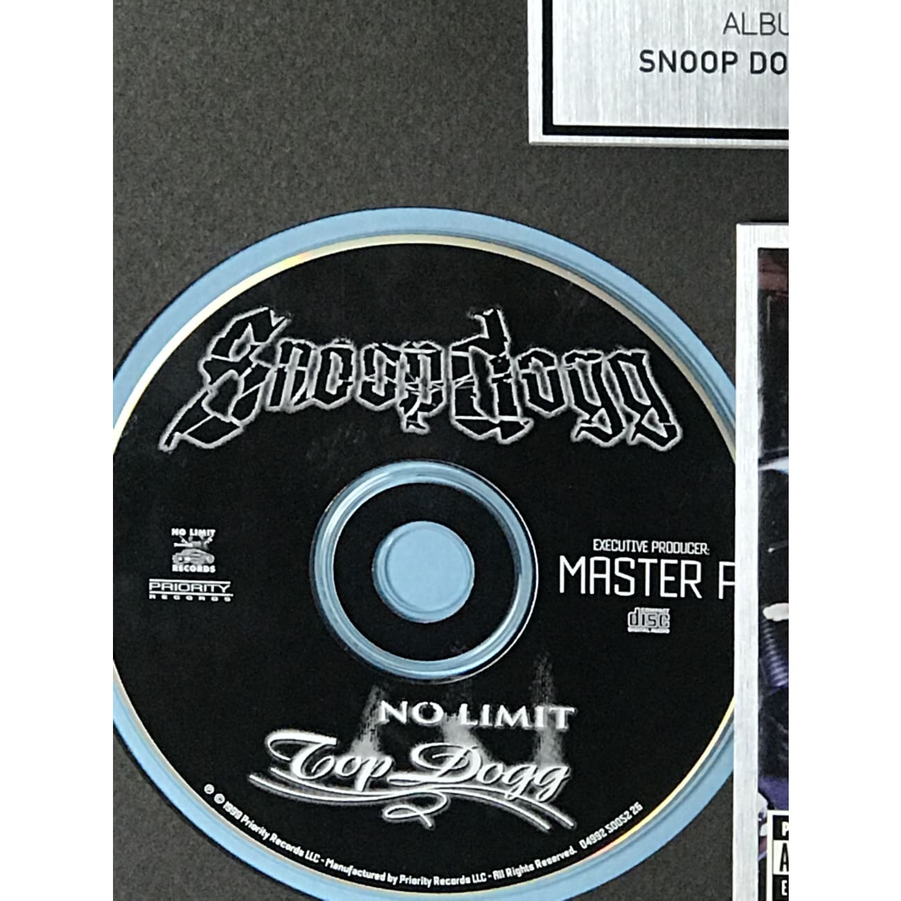 Snoop Dogg No Limit Top Dogg RIAA Platinum Album Award - Official Music Collectible for Fans & Display - Perfect for Home, Office & Music Memorabilia Collections