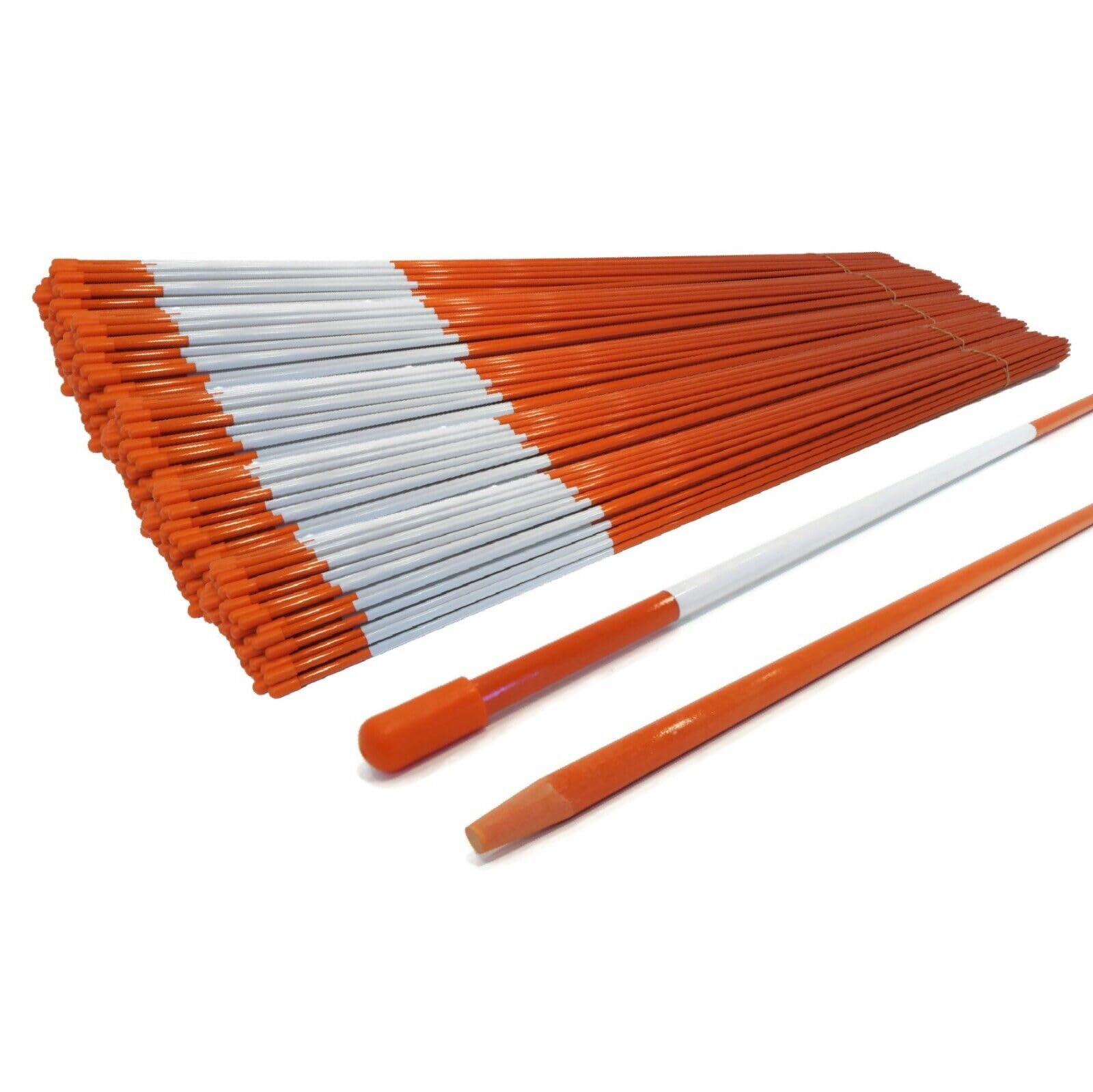 4000 Pack 5/16 Inch Orange 48 Inch Reflective Driveway Markers - Heavy Duty Snow Stakes for Snow Plowing, Parking Lots, Walkways & Sidewalks - Perfect for Winter Safety and Road Visibility