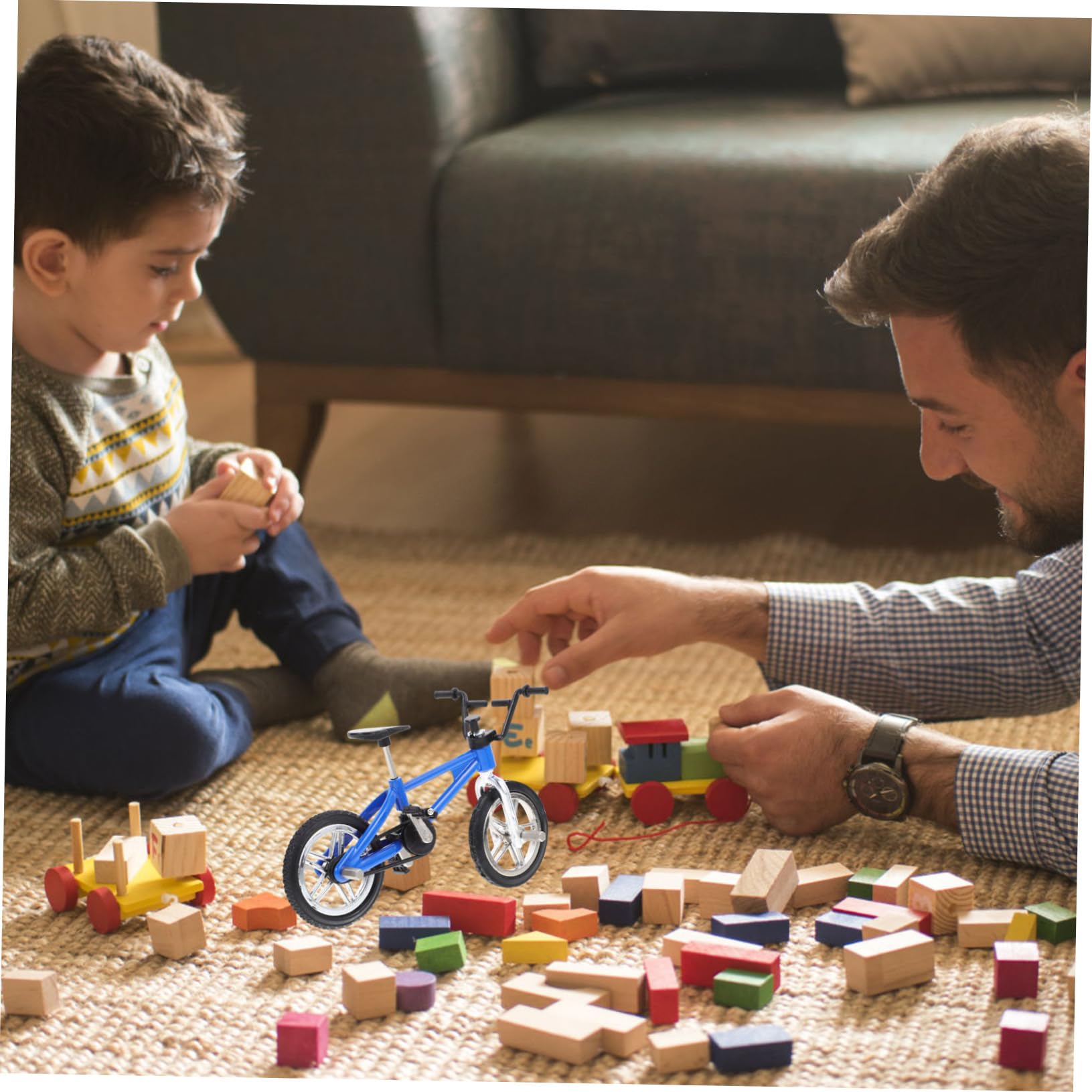 Miniature Alloy Bicycle Model - Tiny Dollhouse Bike Accessory for DIY Crafts, Home Decor, and Miniature Scenes | 1:12 Scale Mini Bike Statue with Working Brakes