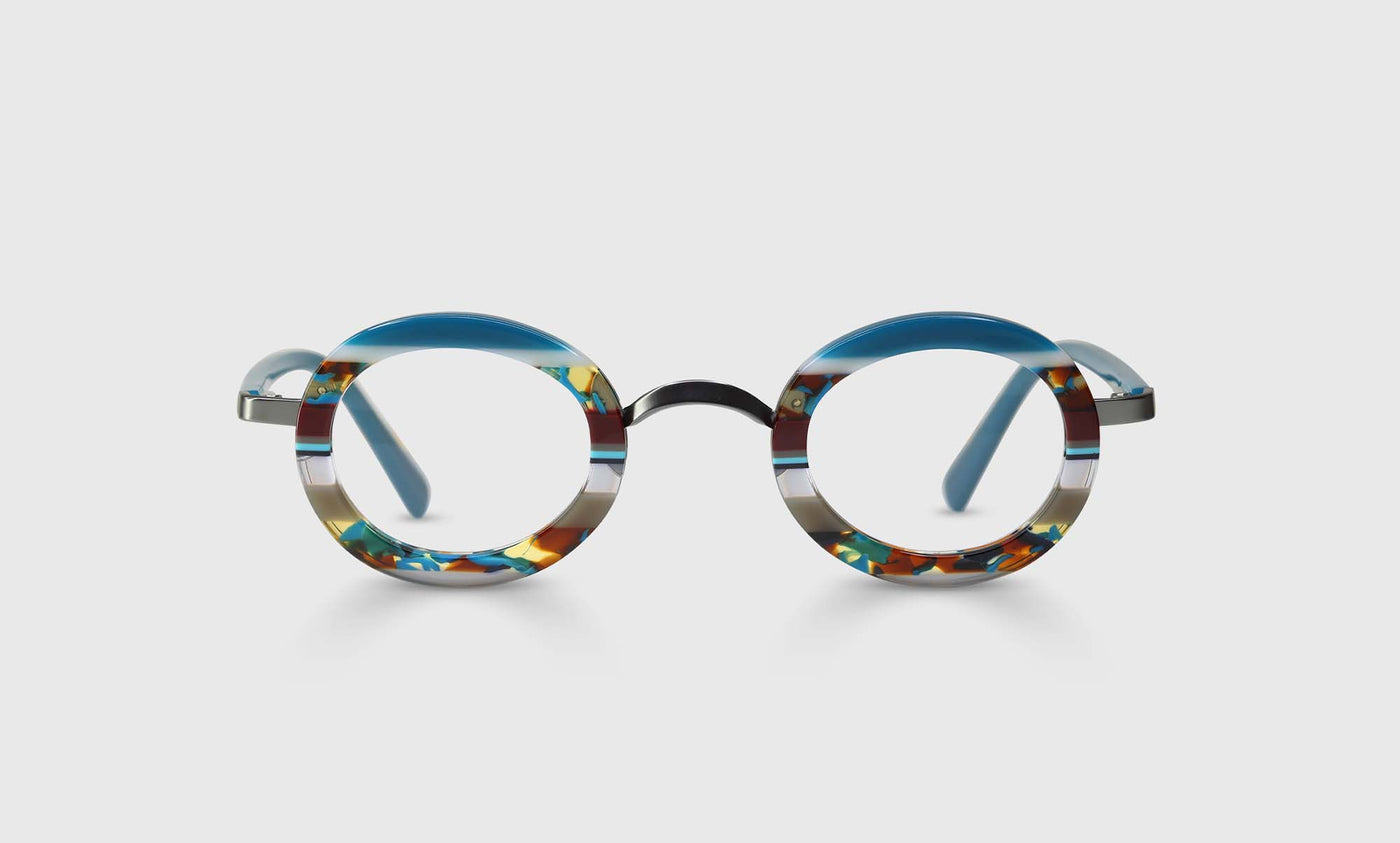 Pinhead Color 10 Teal Multi Stripe Front & Solid Teal Temples Sunglasses - Stylish UV Protection Shades for Beach, Driving & Outdoor Activities