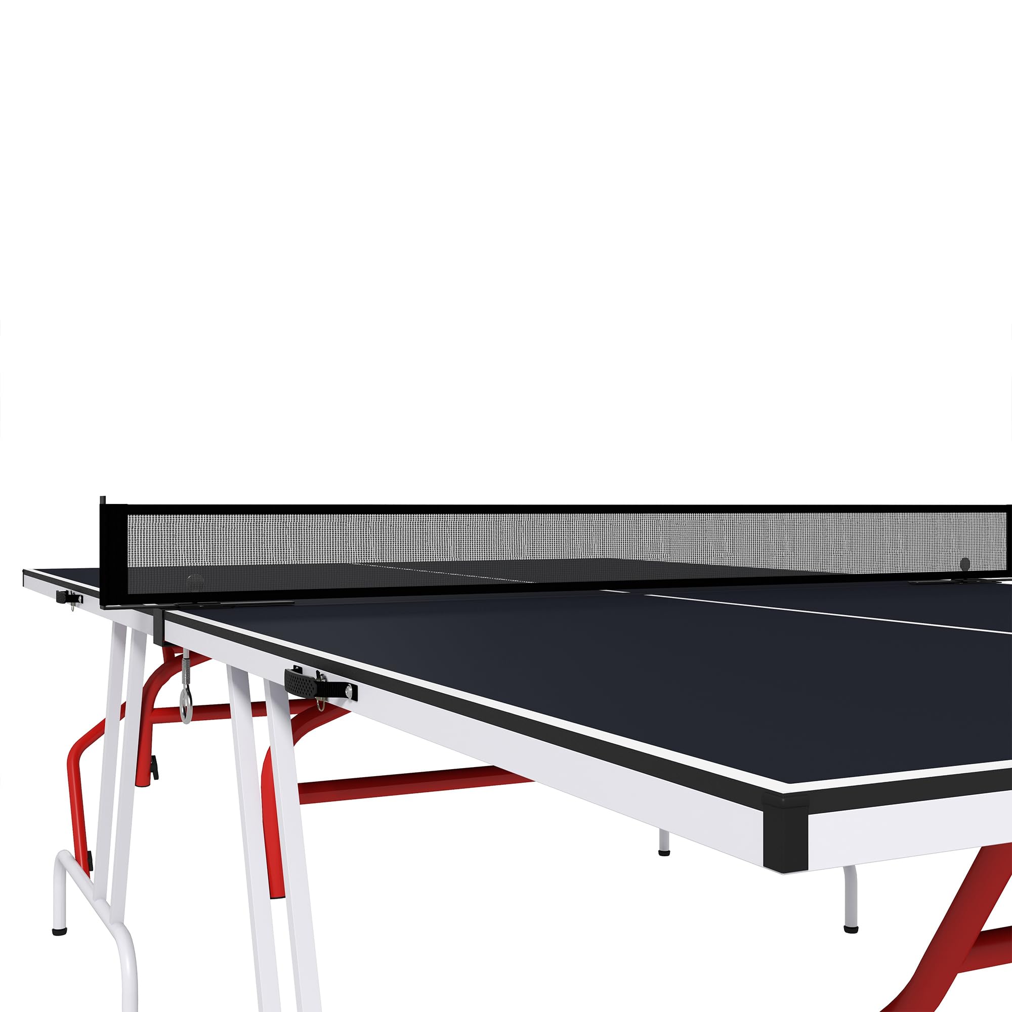 Soozier Full Size Folding Ping Pong Table - Portable Quarter-Fold MDF Table Tennis Set with Net, Paddles & Balls in Charcoal Gray | Indoor & Outdoor Game Room, Basement, Backyard Fun for Family & Friends