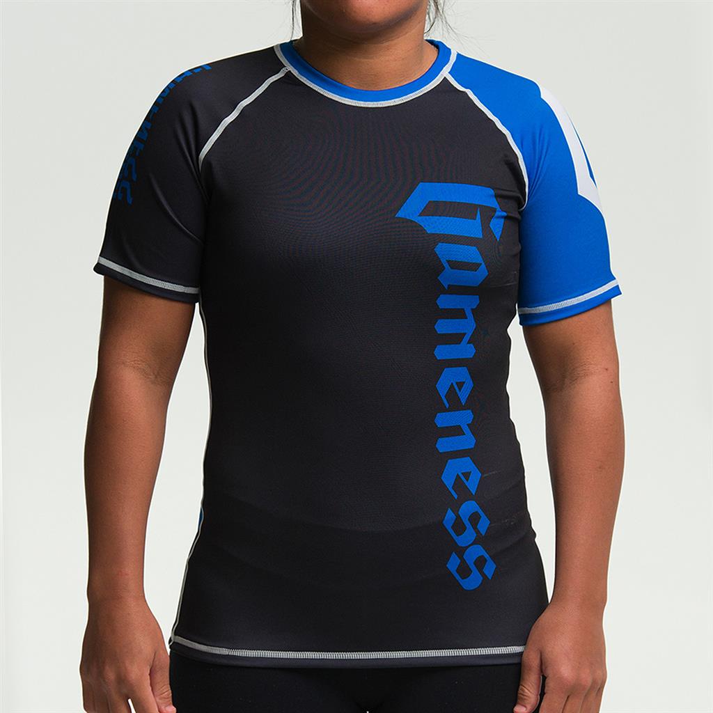 Gameness Women's Short Sleeve Pro Ranked Rash Guard - BJJ MMA Training, Grappling & No-Gi Jiu Jitsu Competition Wear