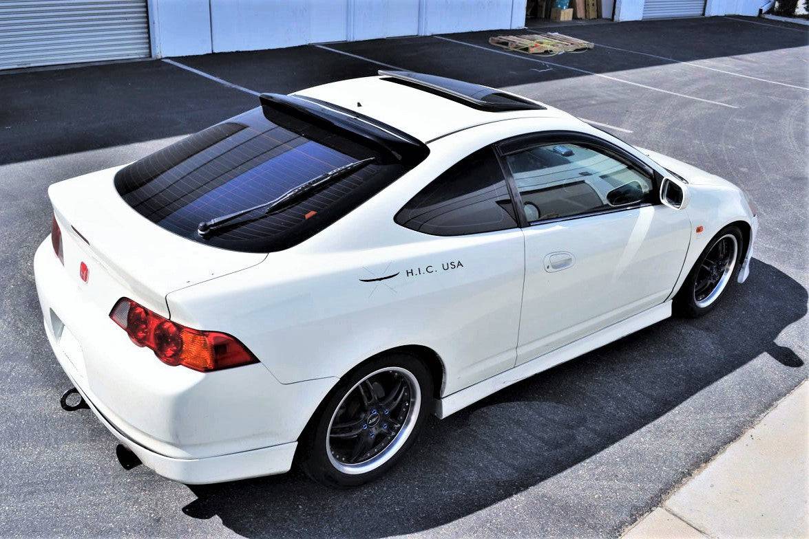 Dark Smoke Rear Roof Window Visor for 2002-2006 Acura RSX - Rain & Sun Protection for Enhanced Driving Comfort