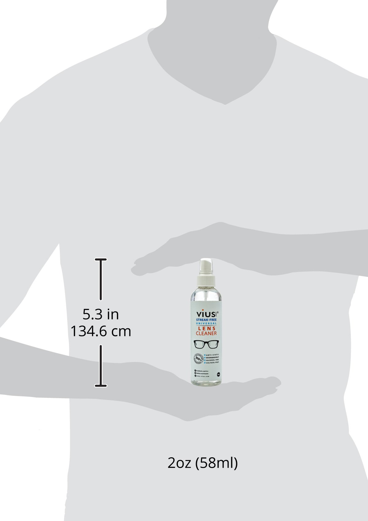 Premium Lens Cleaner Kit - 2oz Travel Size Eyeglass & Camera Lens Cleaning Spray - Removes Fingerprints, Dust & Oil - Safe for Glasses, Sunglasses, DSLR Lenses & Electronics Screens - Perfect for Travel, Office & Outdoor Use