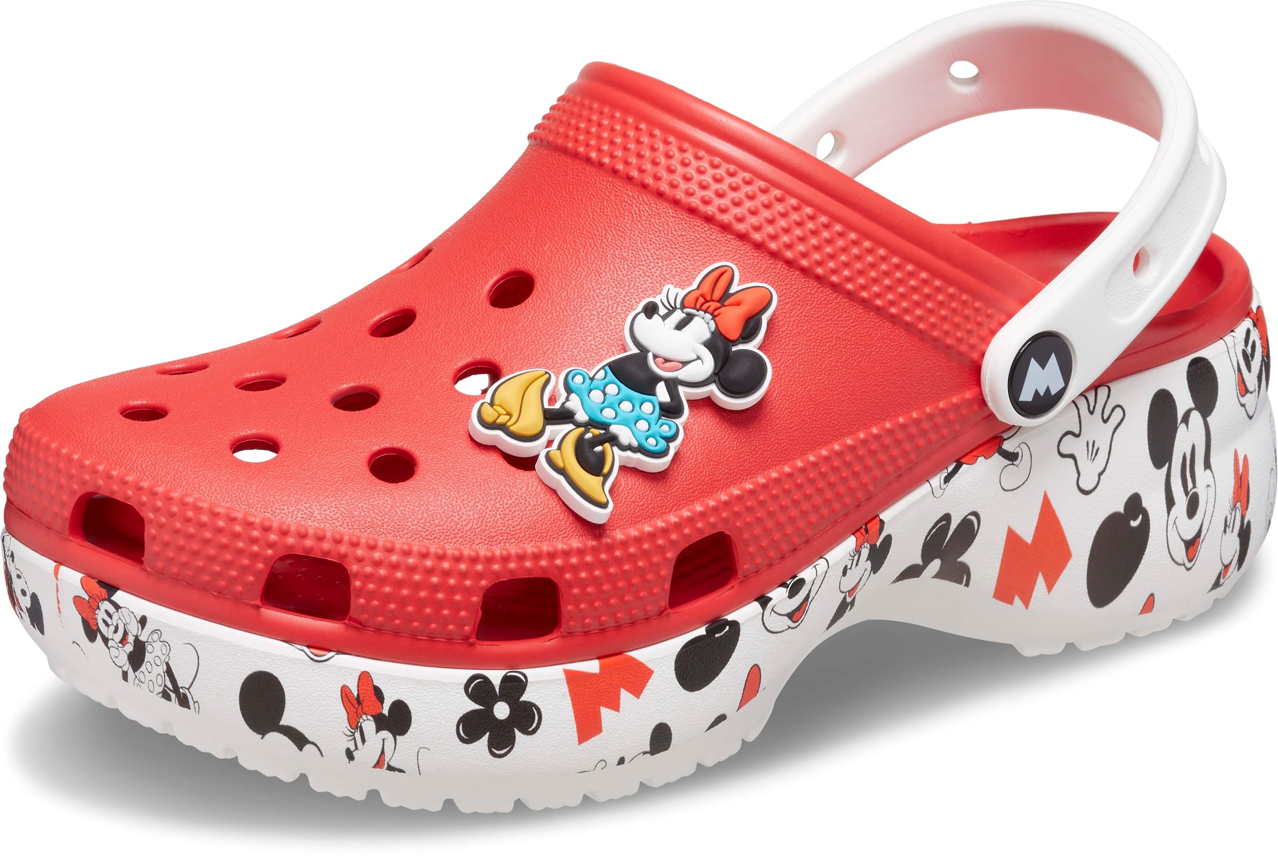 Crocs Women's Disney Minnie Mouse Classic Platform Clogs - Comfortable & Cute Slip-On Shoes for Casual Wear, Theme Parks & Disney Vacations