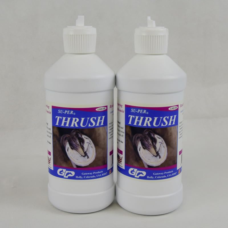 Effective Thrush Treatment for Horses - Fast-Acting Hoof Care Solution for Recurring Thrush - 1 Pint (2 Pack) - Ideal for Stable, Trail & Show Horses