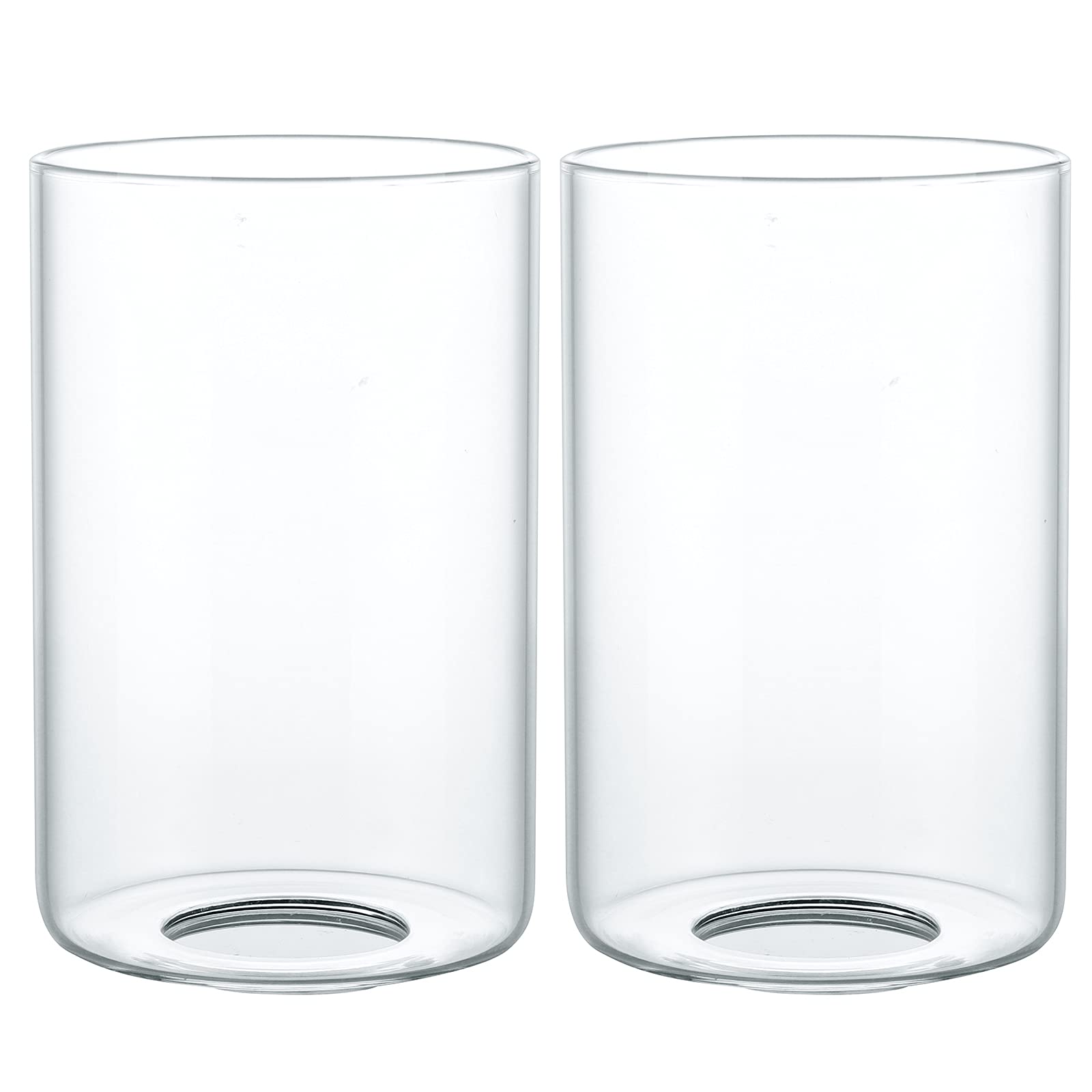 Skelang 2 Pack Clear Glass Cylinder Lamp Shades - 1-5/8
