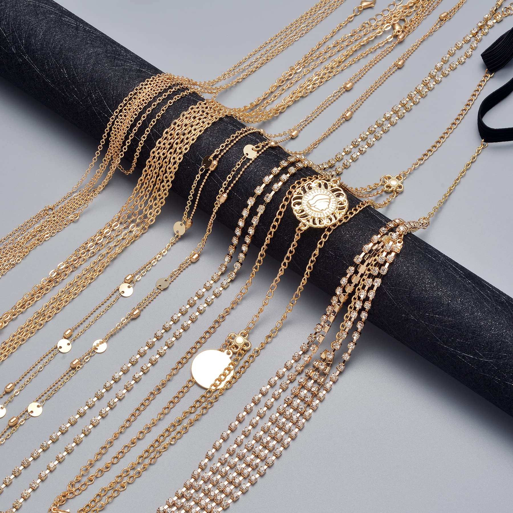 Sexy Belly Chain for Women - 6-8Pcs Gold Tone Waist Jewelry Set, Bikini Body Chain for Summer Beach Party, Festival & Vacation Accessories