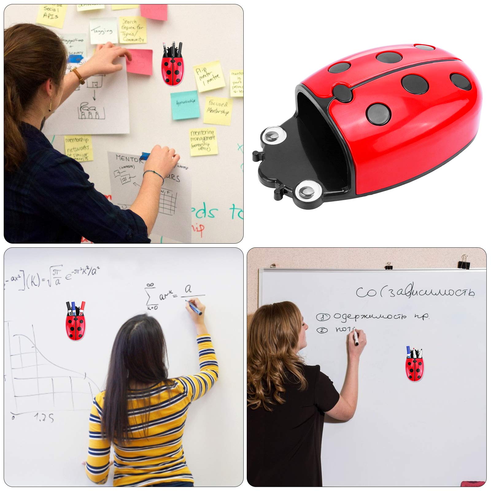 Ubrand Magnetic Whiteboard Eraser - 2-in-1 Dry Erase Eraser & Marker Holder for Whiteboard, Refrigerator - Perfect for Classroom, Home & Office (Red) | Ideal for Teachers, Students & Professionals