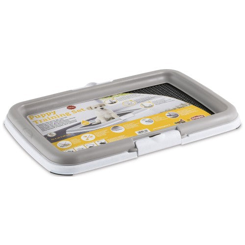 Stefanplast Dog Pee & Poo Tray with Turret - Pet Hygiene Solution for Indoor & Outdoor Use - Perfect for Puppy Training, Kennels, and Travel
