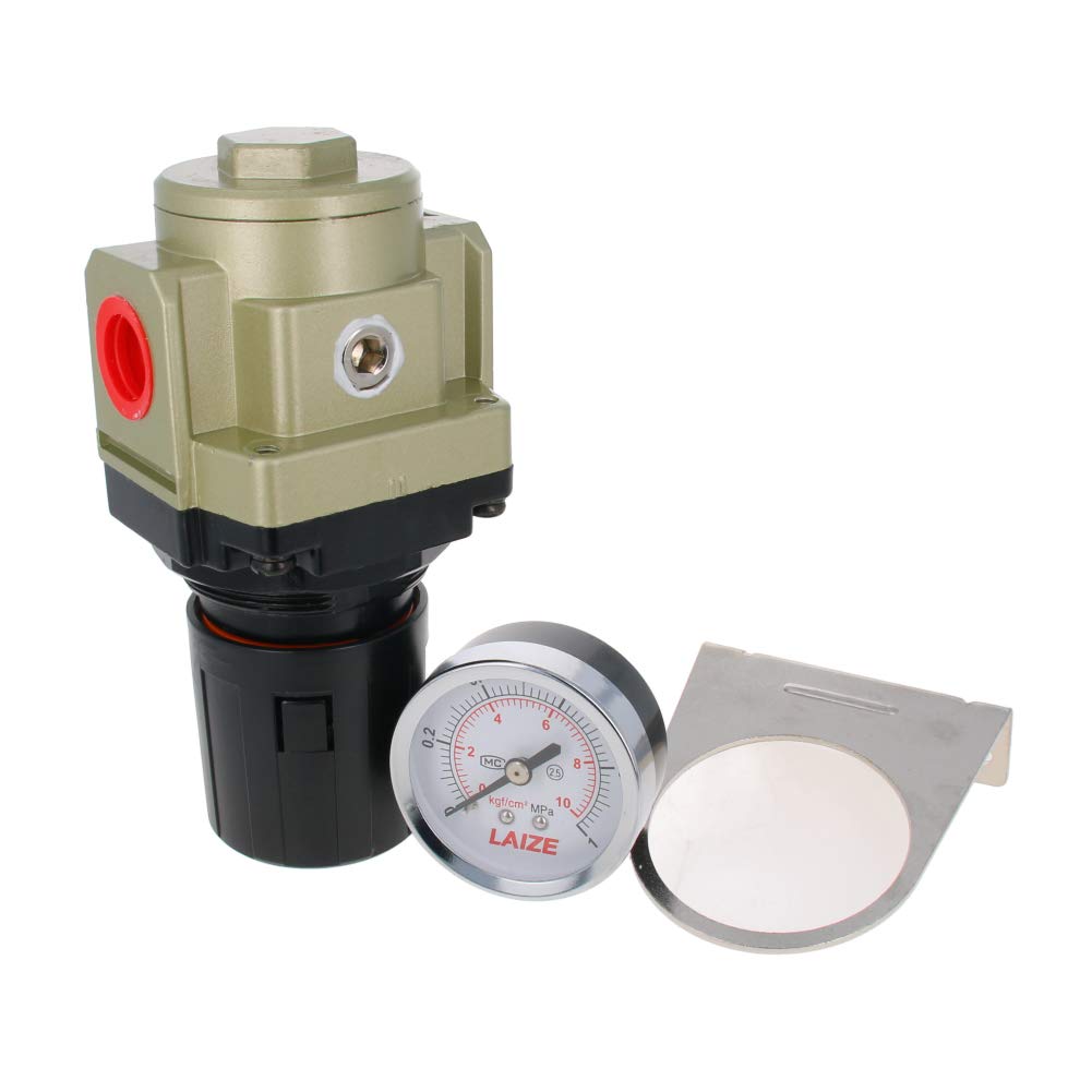 Othmro 1Pcs Air Pressure Regulator with Gauge, SMC AR4000-04 G1/2 Inch Thread Pneumatic Filter Regulator for Air Compressor - Ideal for Industrial, Automotive & HVAC Systems