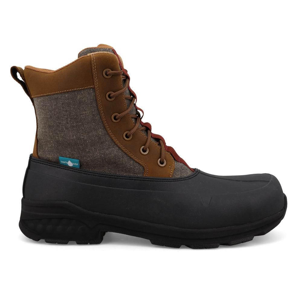 Men's 8-Inch Lace-Up Rubber Work Boots - Waterproof & Slip-Resistant Safety Shoes for Construction, Landscaping & Outdoor Work