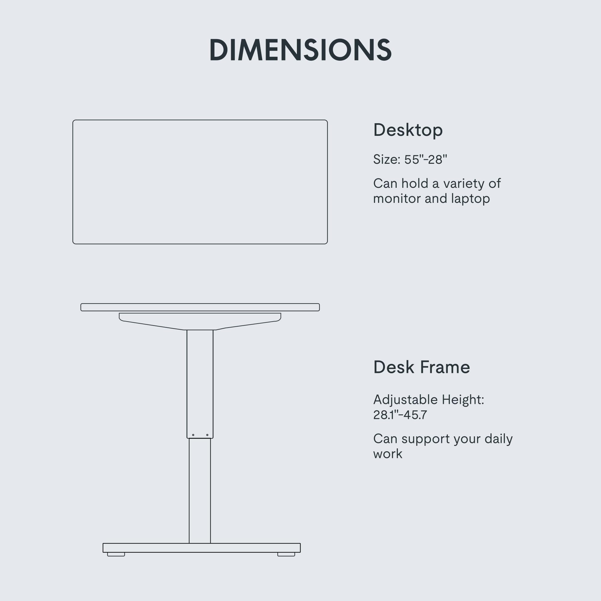 FLEXISPOT EN1 Electric Height Adjustable Standing Desk 55 x 28 Inches - Ergonomic Sit Stand Workstation with Seamless Desktop (Silver Frame & White Top) - Perfect for Home Office, Gaming Setup & Workspace Productivity