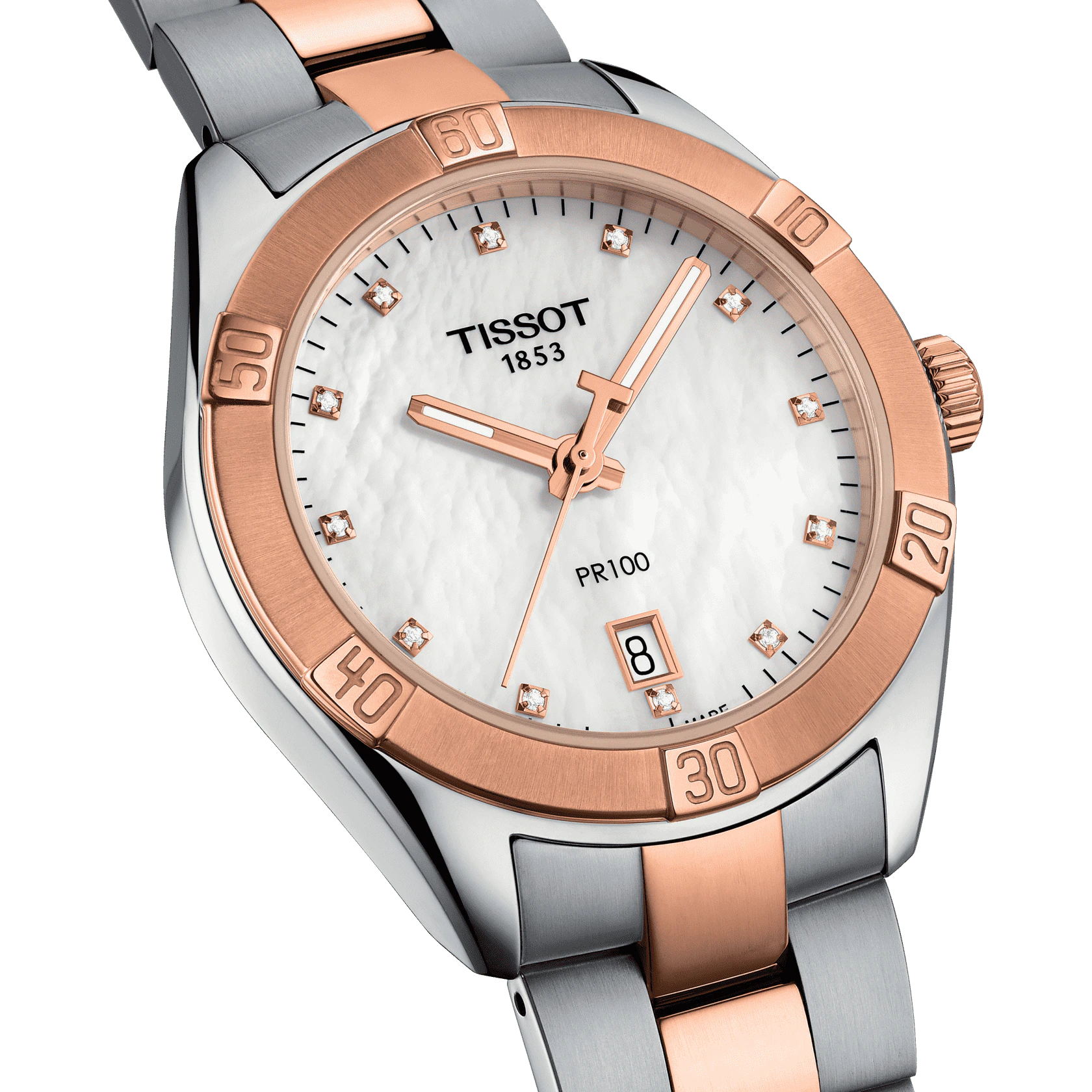 Tissot PR 100 36mm Sport Chic Bi-Color Quartz Ladies Watch - Elegant & Durable Women's Wristwatch for Work, Travel & Special Occasions