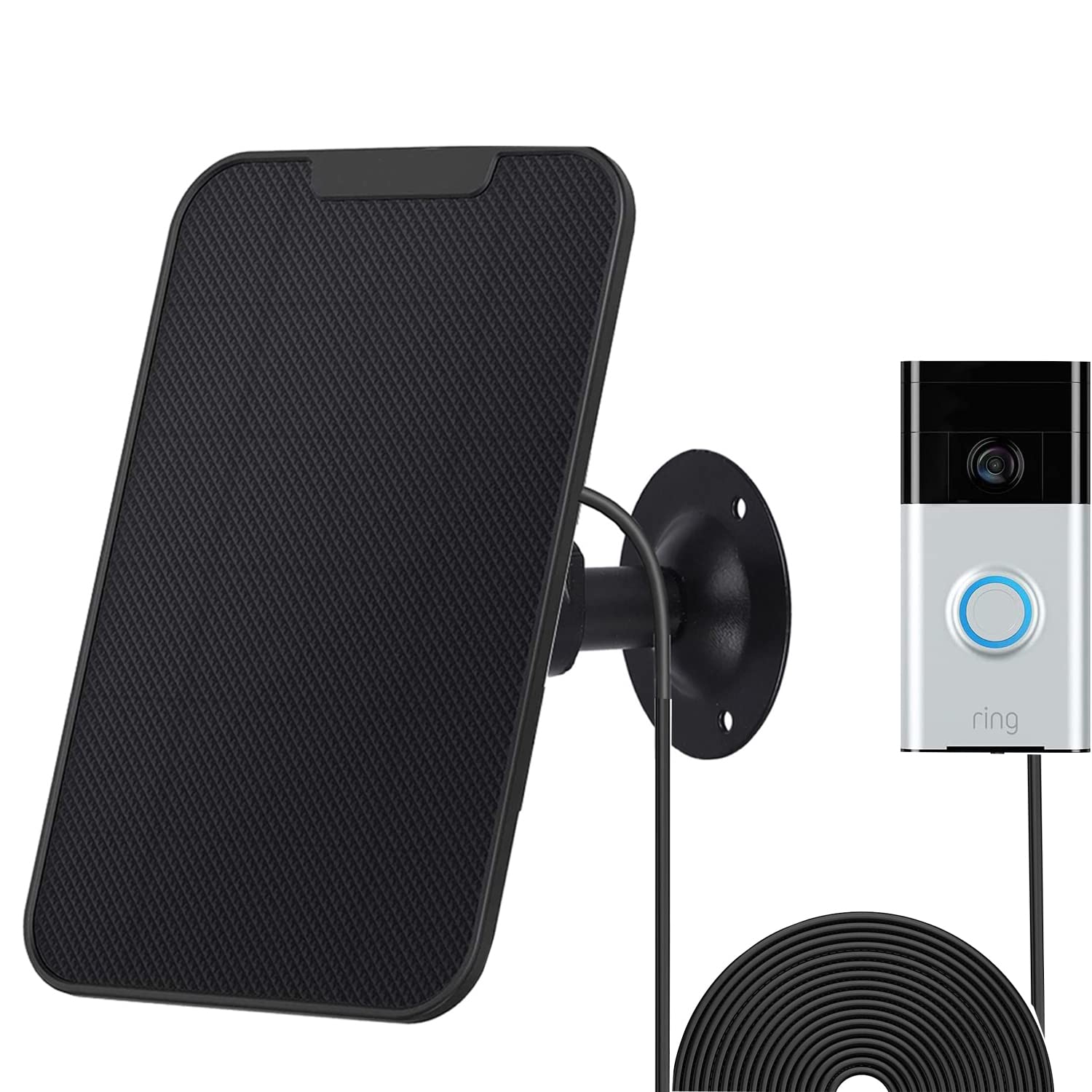 4W Solar Panel for Ring Video Doorbell 3+ - Weatherproof Outdoor Charging Solution for Continuous Power Supply - Perfect for Home Security & Smart Doorbell Systems