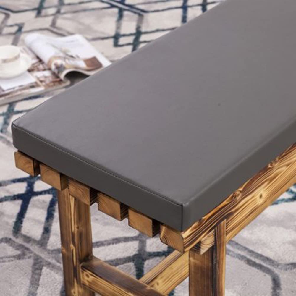 Waterproof Leather Bench Cushion 48 Inch - Thick Outdoor/Indoor Patio Furniture Cushion Cover for Garden Swing, Wicker Loveseat & Fresco Bench - Soft Comfy Seat Pad for Backyard, Deck & Sunroom Relaxation