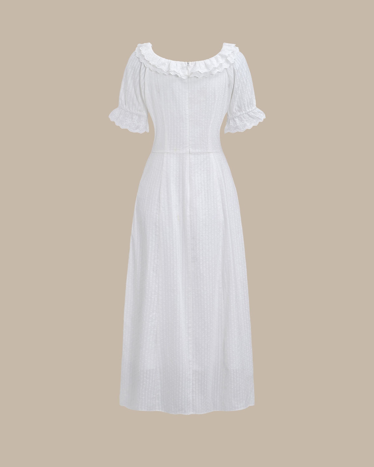 Elegant White Embroidery Puffed Sleeve Maxi Dress for Women - Summer Boho Beach Wedding Party Dress