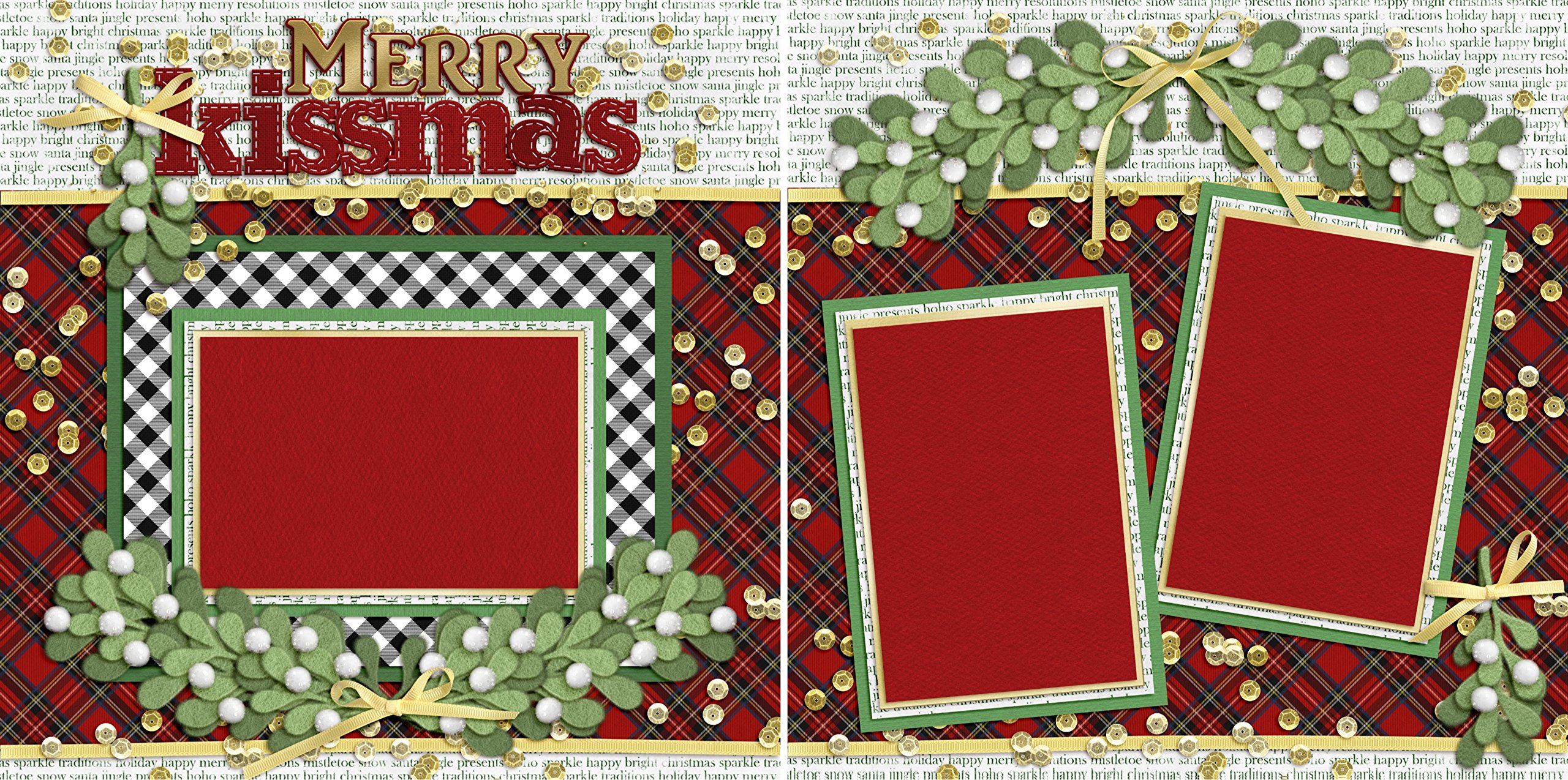 Silent Night Scrapbook Set - 5 Double Page Layouts for Christmas Memories | Holiday Scrapbooking Supplies for DIY Photo Albums & Gift Making