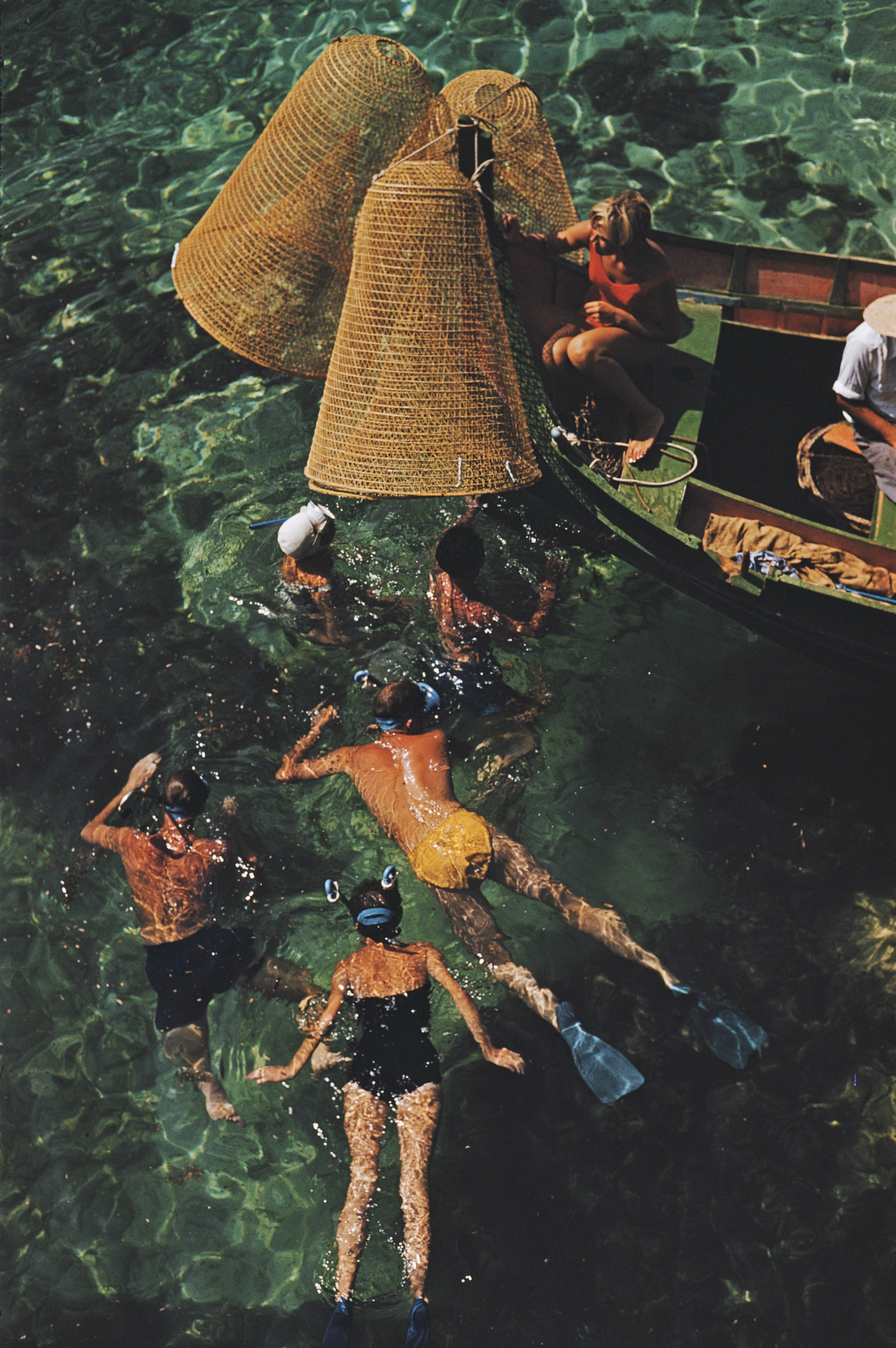 Slim Aarons Snorkeling in Malta Vintage Photograph - Premium Wall Art for Beach House, Coastal Decor & Mid-Century Modern Interiors