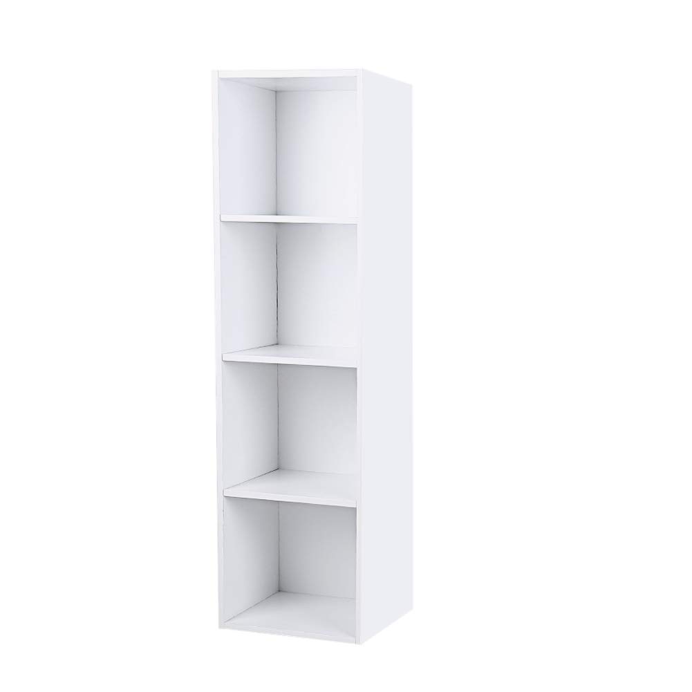 Yosoo 4-Tier Open Shelf Bookcase - Solid Chipwood Storage Organizer for Home, Office & Apartment | Free Standing Book Shelf for Living Room, Bedroom & Study