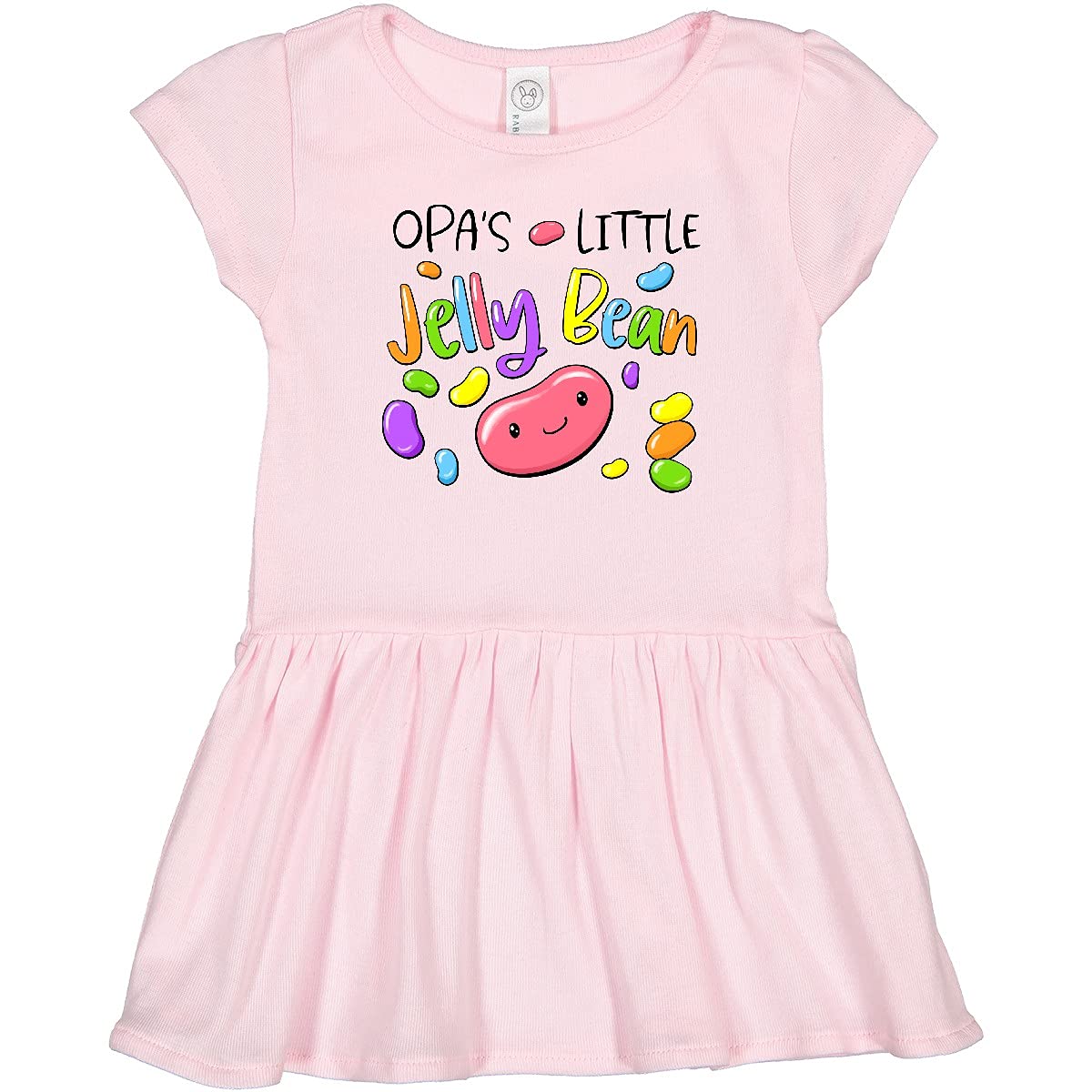 Inktastic Opa's Little Jellybean Cute Easter Candy Toddler Dress - Adorable Baby Girl Outfit for Easter Sunday, Spring Photoshoots & Family Gatherings