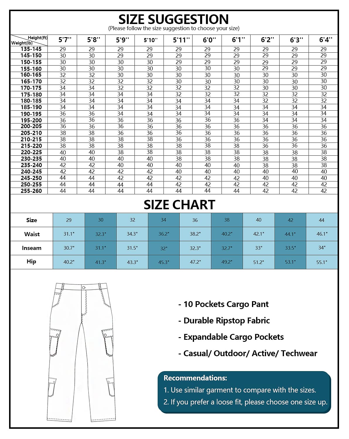 AKARMY Men's Cargo Pants - Military Tactical Casual Work Pants with Multiple Pockets | Lightweight Cotton Outdoor Hiking, Camping & Everyday Wear