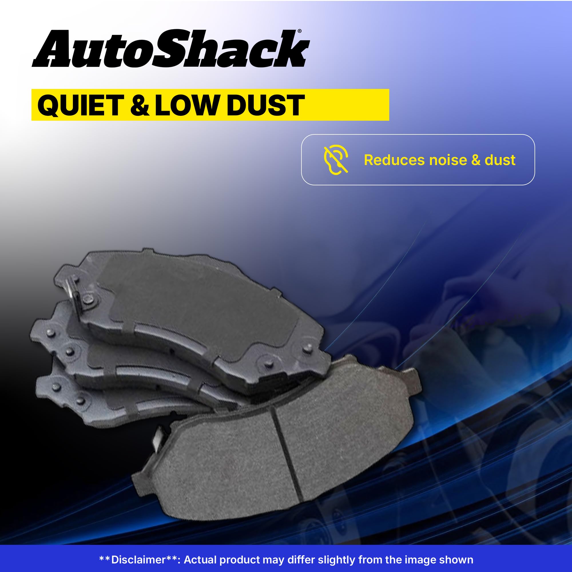 AutoShack Premium Ceramic Front Brake Pads Set - Compatible with 2000-2005 Toyota Celica, MR2 Spyder, Echo, Prius, Scion xA/xB, iQ - Low Noise & Dust Free - Perfect for City Driving & Daily Commute