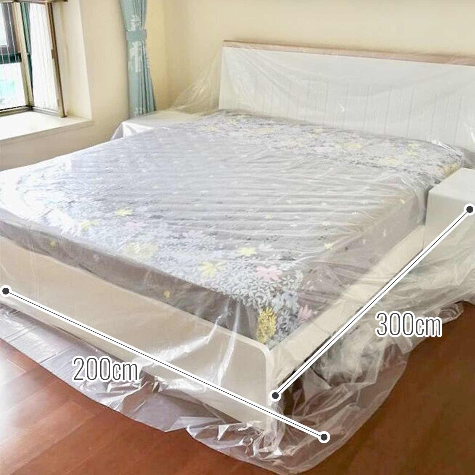 TUAKIMCE Heavy Duty Waterproof Sofa Cover - 300cm x 200cm Plastic Furniture Protector for Sofas, Couches, Beds & Floors | Dustproof, Moving & Storage Solution for Home, Office & Outdoor Use
