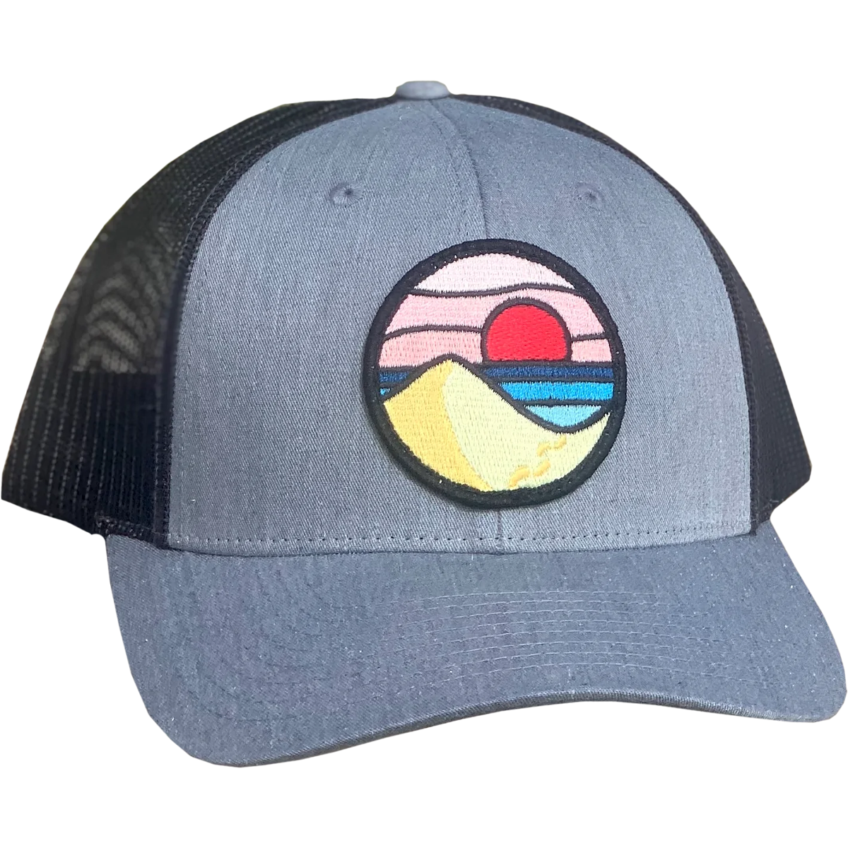 Stylish Curved Brim Trucker Hat with Beach Day Patch - Perfect for Summer Outdoors, Beach Vacations & Casual Wear