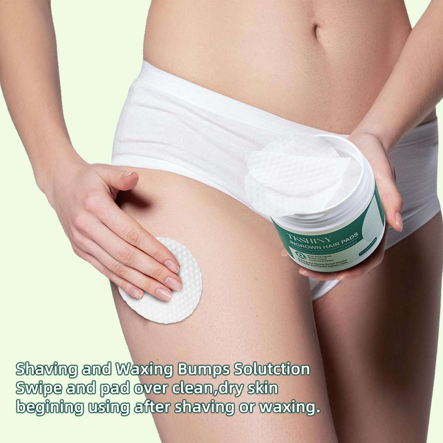 **Exfoliating Ingrown Hair Treatment Pads with AHA & BHA – 50 Count for Bikini, Underarms, Face & Neck – Prevents Razor Bumps & Soothes Skin – Perfect for Post-Shave & Waxing Care**