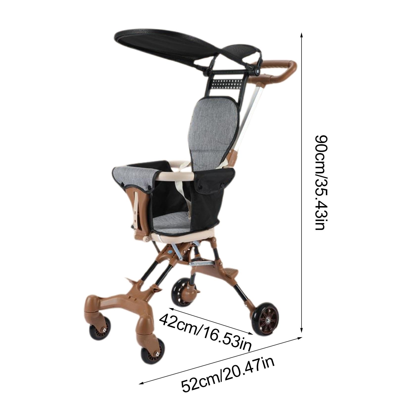 Lightweight Toddler Stroller with Rotatable Two-Way Seat - Portable Travel Stroller for Airplane & Car Trunk Storage, Detachable Canopy | Perfect for Traveling Parents, Shopping, and Outdoor Walks