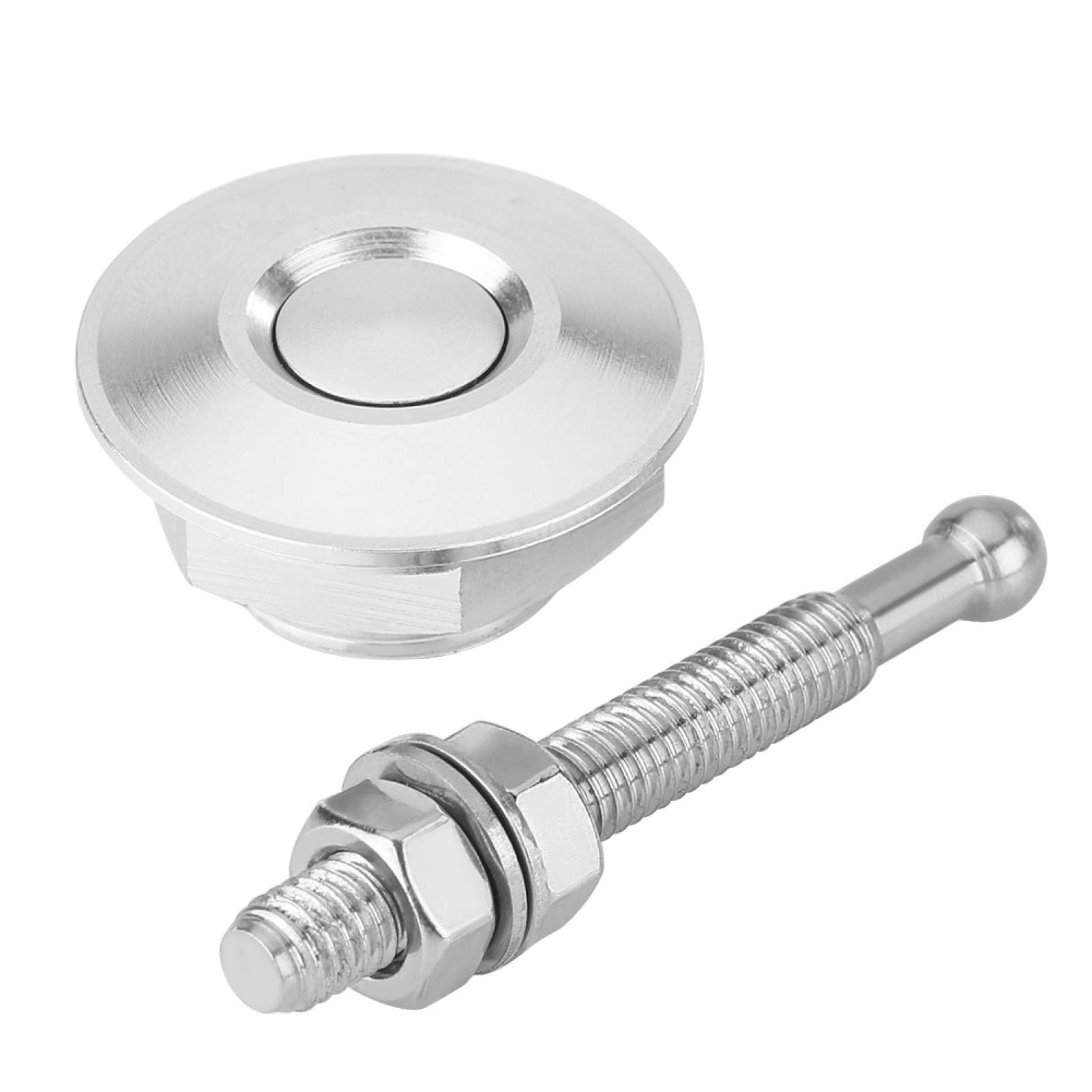 Universal Car Hood Pin Lock Kit - Silver Push Button Hood Locks & Security Clips for Automotive Hood Protection | Perfect for Car Shows, Off-Roading & Vehicle Security