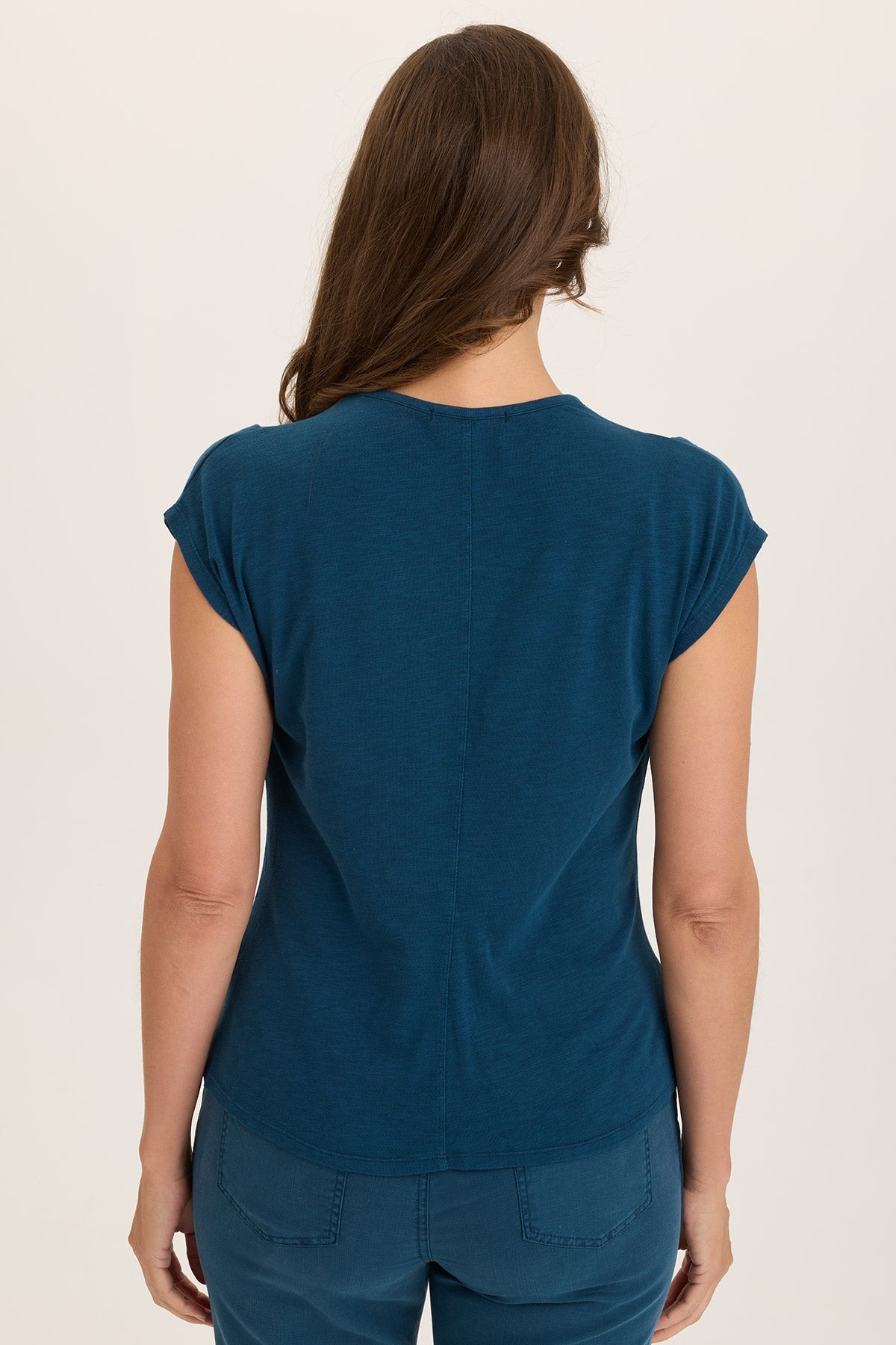 Arwen Soft Jersey Mock Neck Tee - Women's Comfortable Stretch Cotton T-Shirt for Casual Wear, Layering & Everyday Outfits