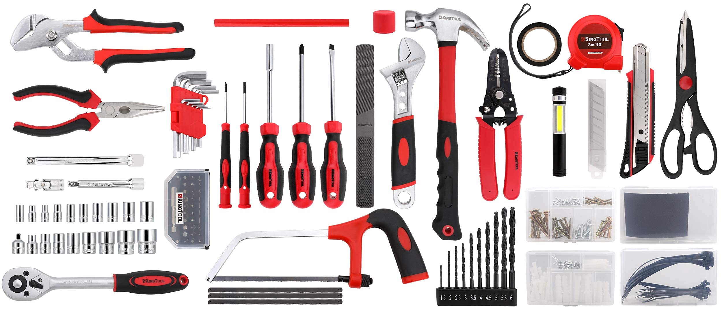 KingTool 325-Piece Home & Auto Repair Tool Kit with Toolbox Storage Case - Essential Household Tool Set for DIY, Handyman & Homeowners | Perfect for Home Maintenance, Car Repairs & DIY Projects