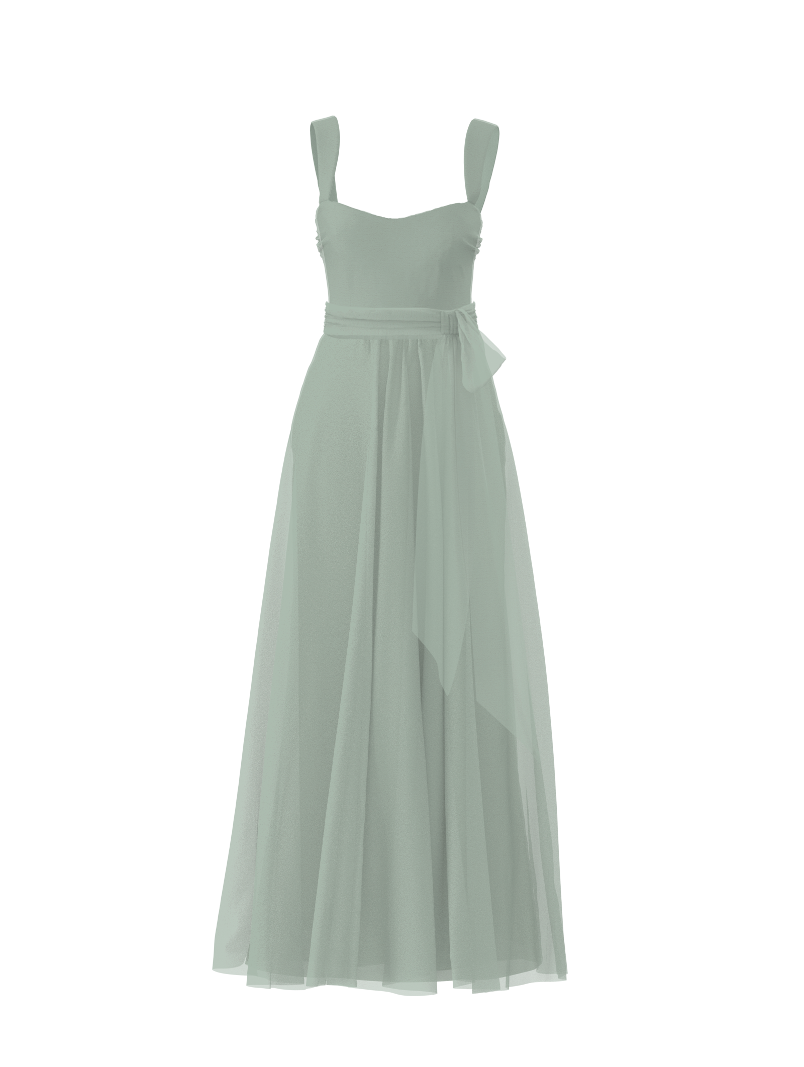 Alexis Bodice & Justine Skirt Set with Sash Belt in Sage Green - Perfect for Weddings, Parties and Formal Occasions