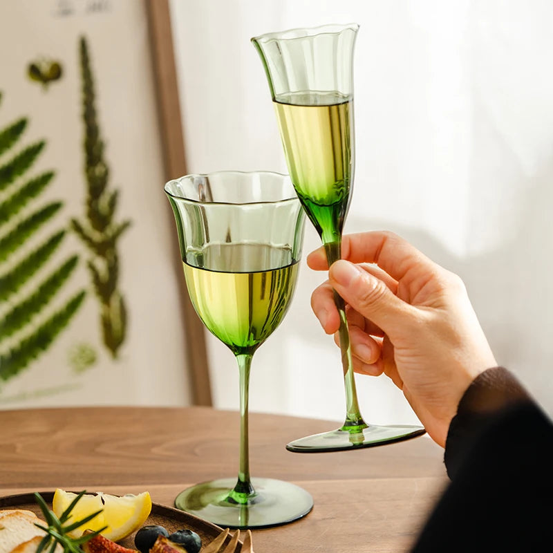Premium Olive Grove Wine Glass Set - Elegant Stemware for Red, White & Sparkling Wine - Perfect for Dinner Parties, Weddings & Home Entertaining