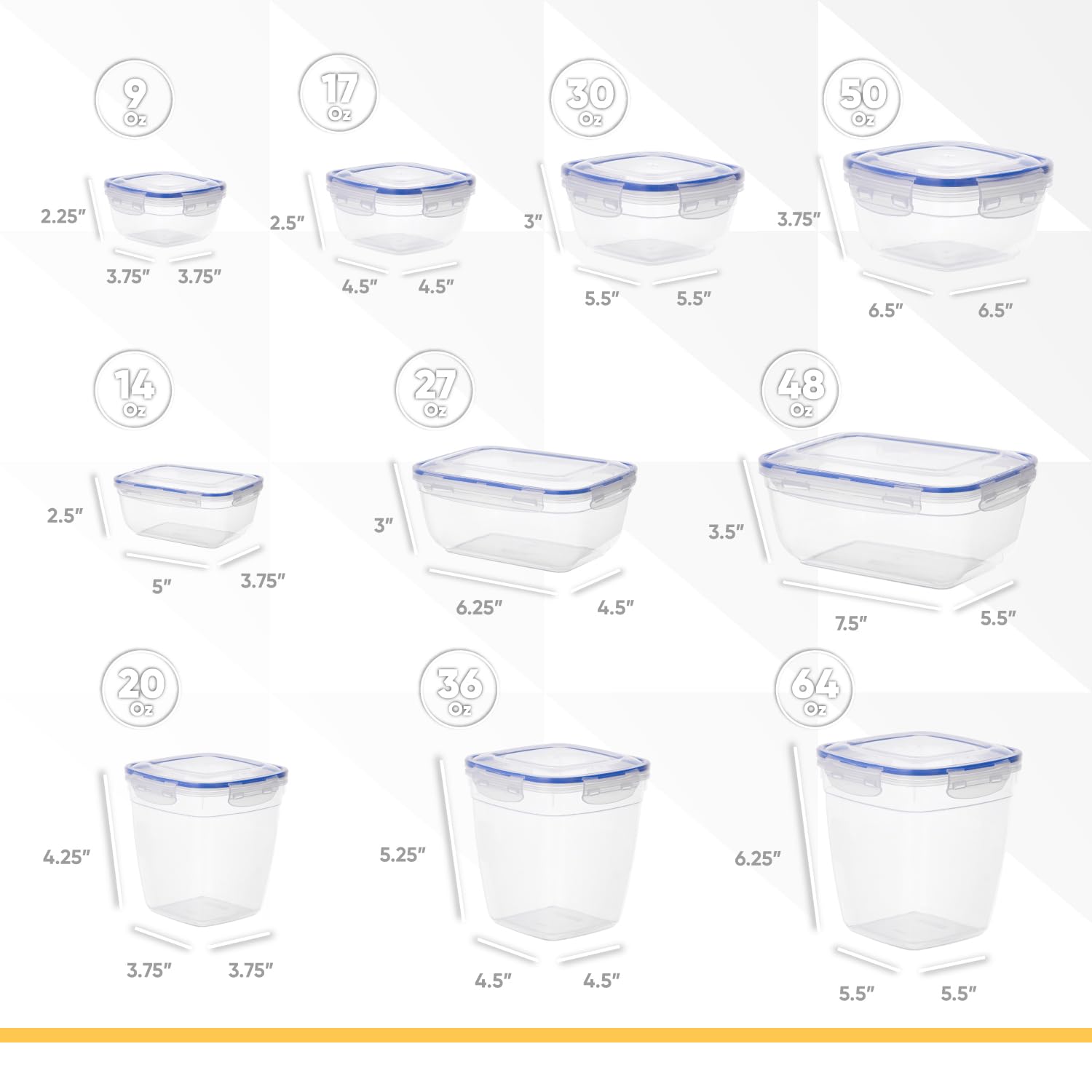 Premium BPA-Free Plastic Food Storage Container Set - 10-Piece Airtight Kitchen Organizers for Pantry, Fridge & Freezer | Microwave & Dishwasher Safe | Perfect for Meal Prep, Leftovers & Bulk Food Storage