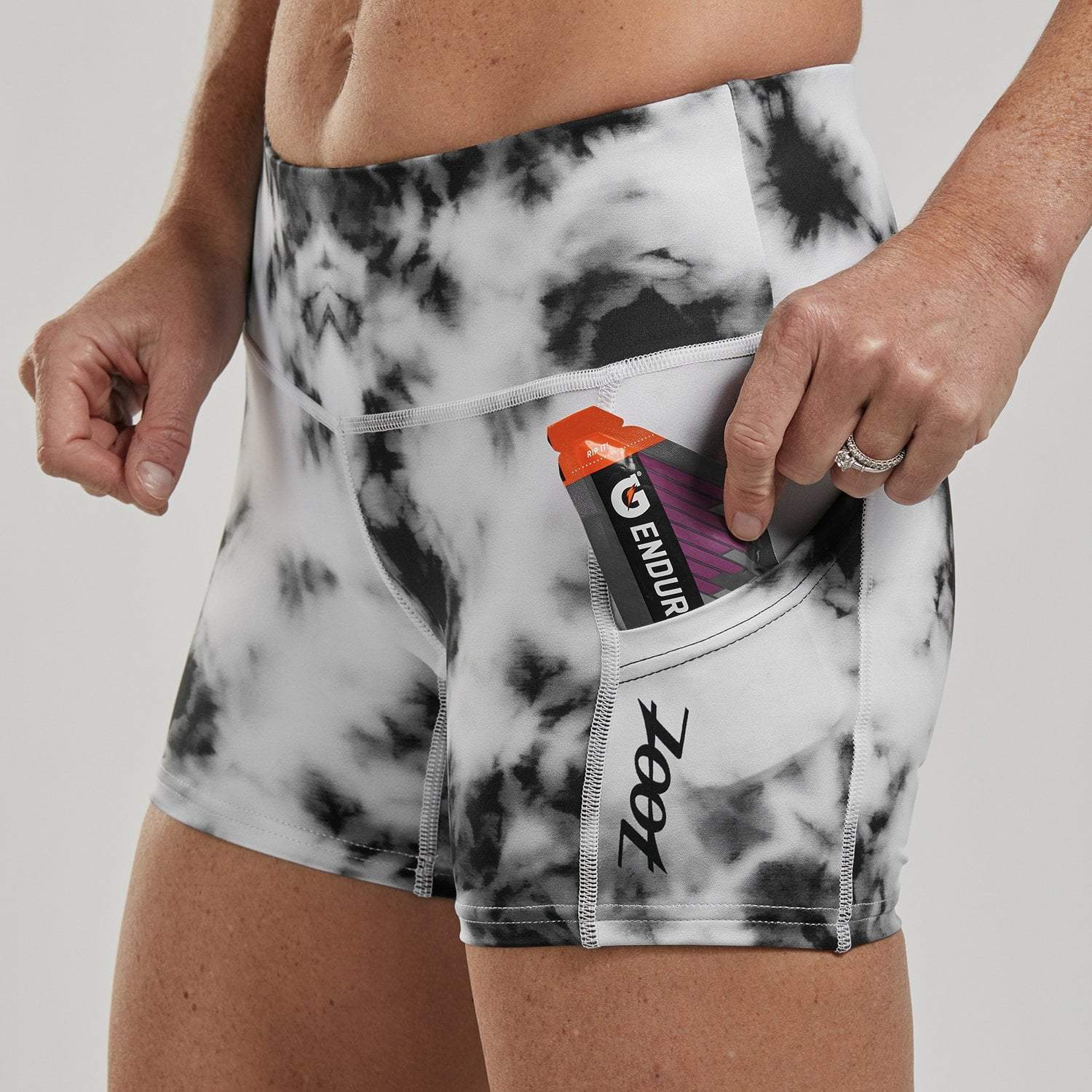 Women's Running Shorts - Black Tie Dye Athletic Shorts for Women | High-Performance Workout Shorts for Running, Yoga & Gym Training